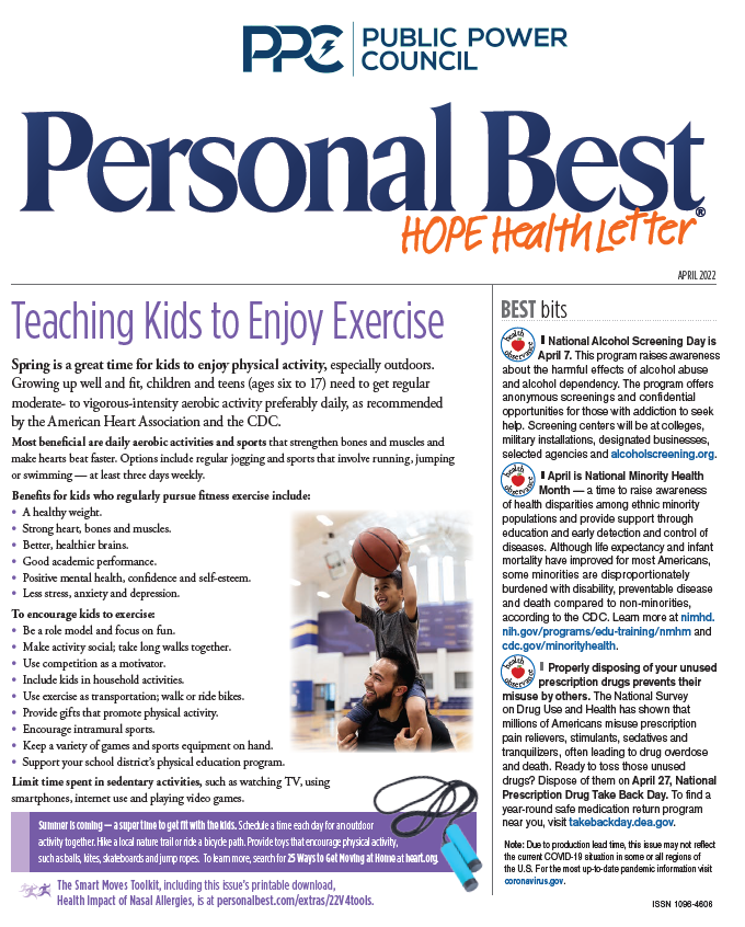 April Personal Best Hope Health Newsletter 