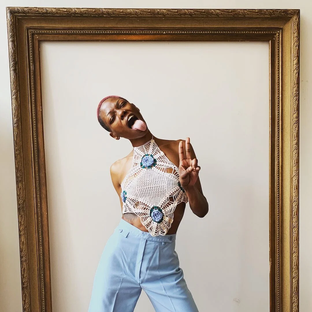 The season for custom Doiley tops is upon us ✨ It&rsquo;s amazing how the most granny item ever (a lace doiley) can be turned into the hottest top on the planet 🌎. Big shout out to @queencityvignette for the batch of vintage linens ✨Side note: Cinci