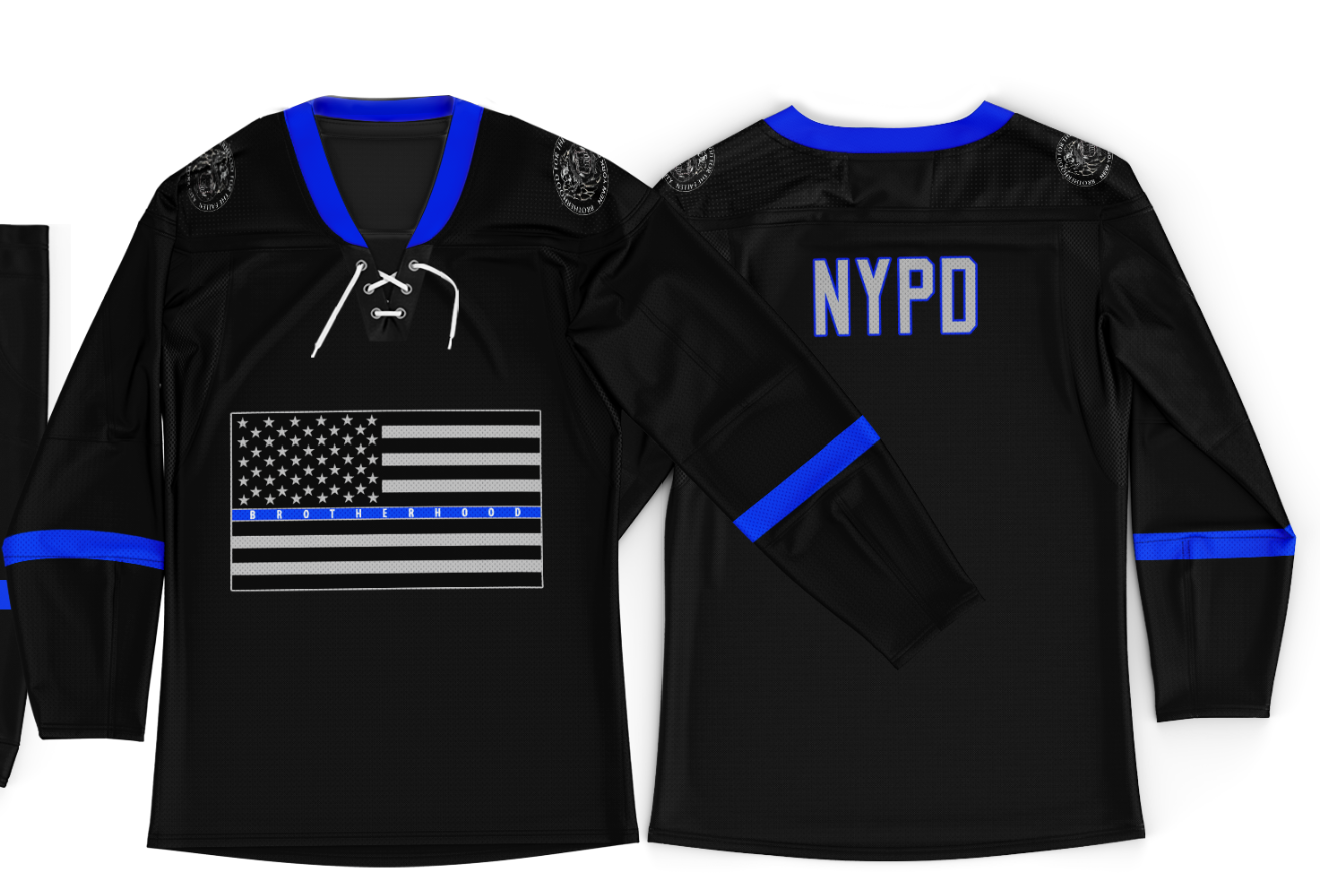 NYPD Wordmark Blue Hockey Jersey 