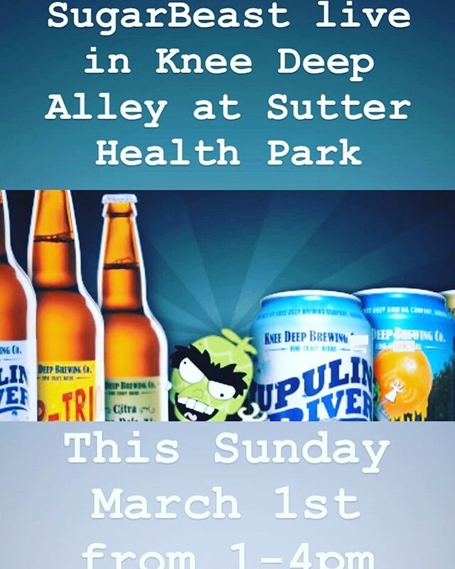 Come enjoy the sunshine ☀️ and some music 🎶 at Sutter Health Park to ring in @rivercats baseball season.  This event is Free including hotdogs and sodas...and SugarBeast tunes.  See you there Sunday March 1st from 1-4pm.