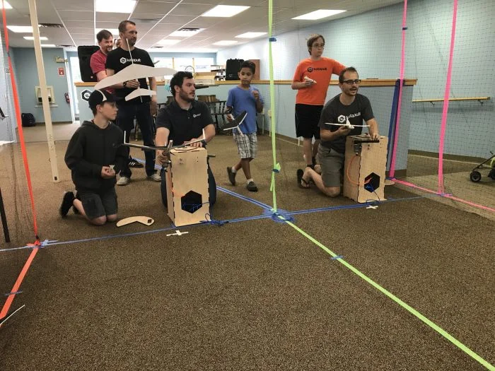 Preparing to launch some of the rockets