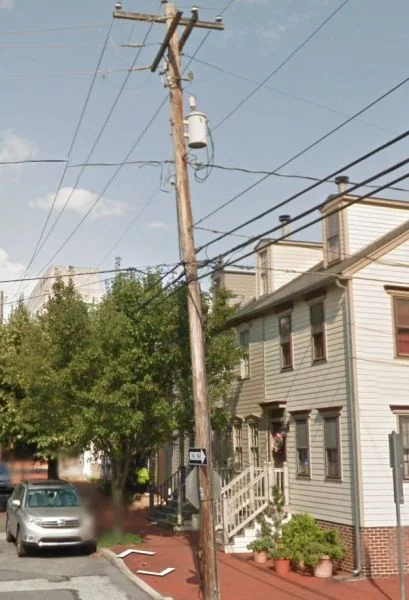 a telephone pole on Google street view