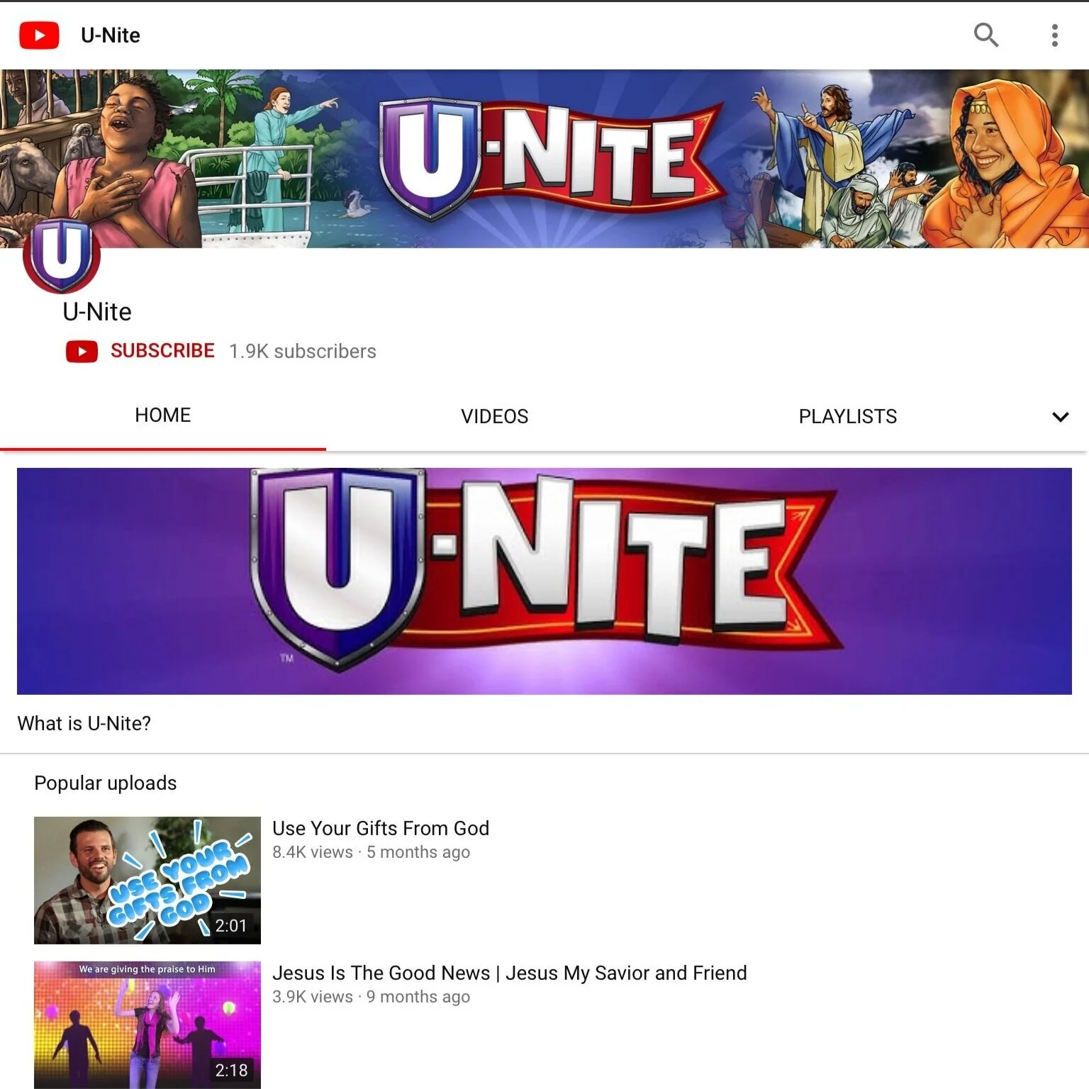 U-Nite, a new YouTube channel for kids!
