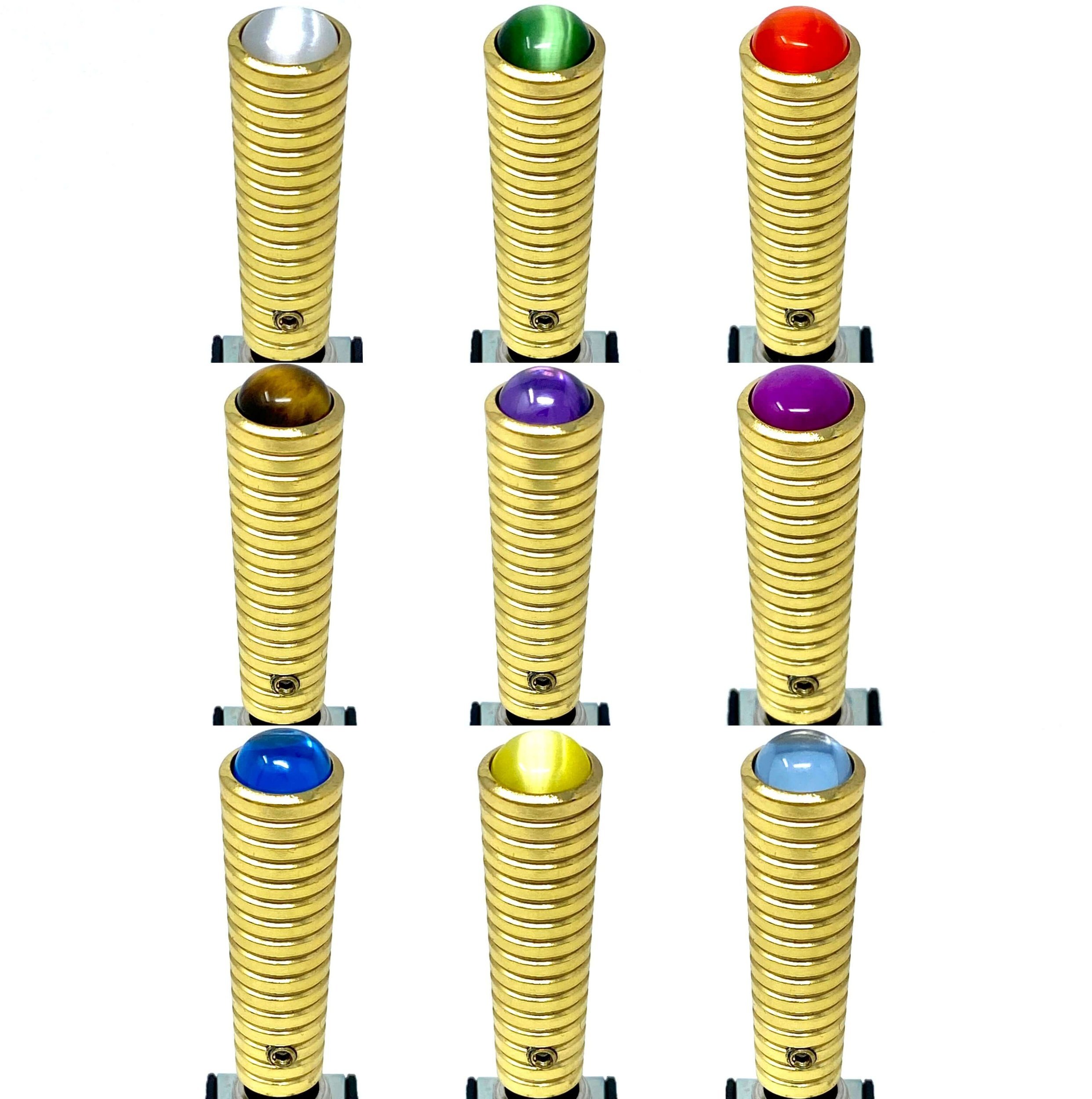 Ribbed Gold Toggle Switch Extension With Gemstone / Diamond / Logo