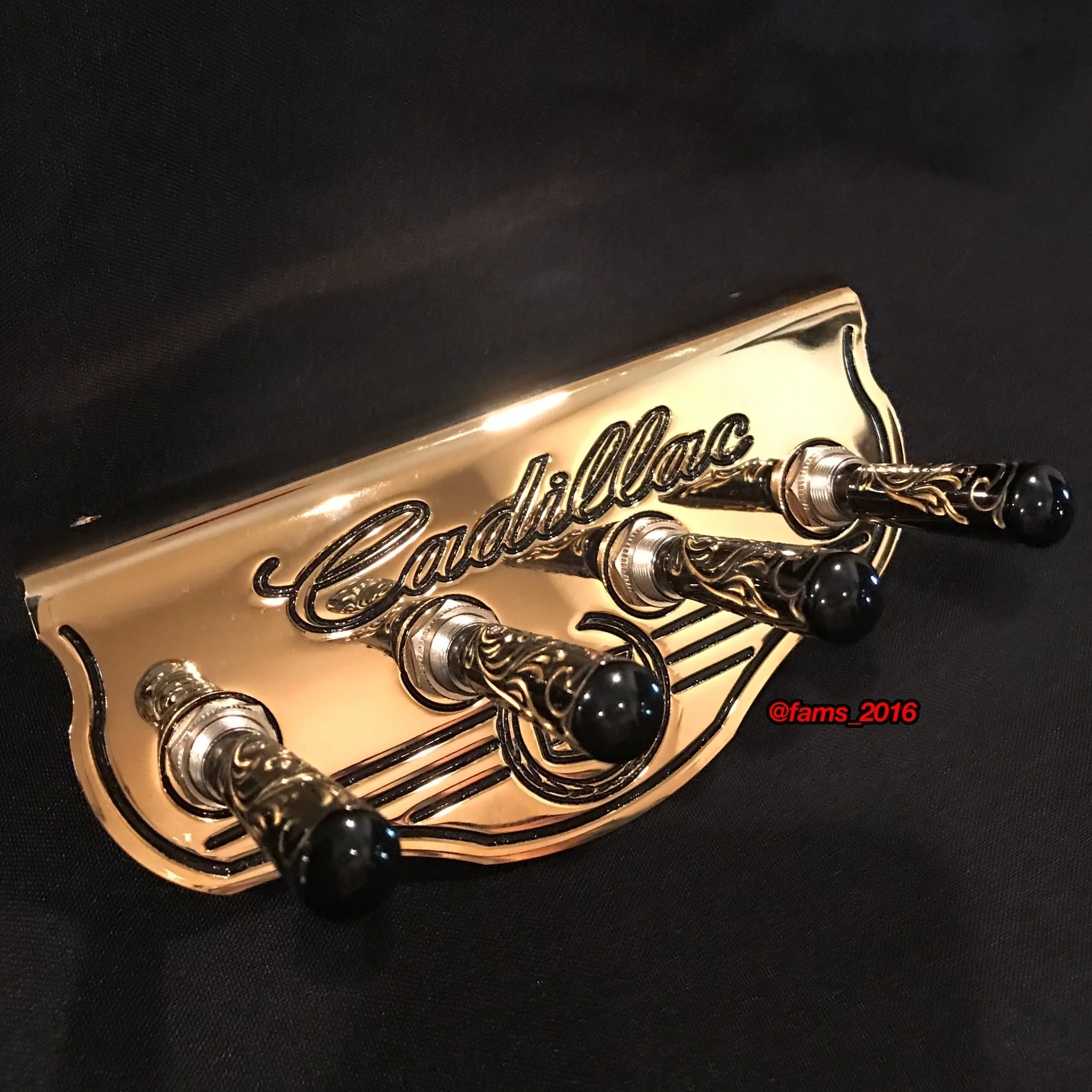Cadillac Black / Gold Engraved