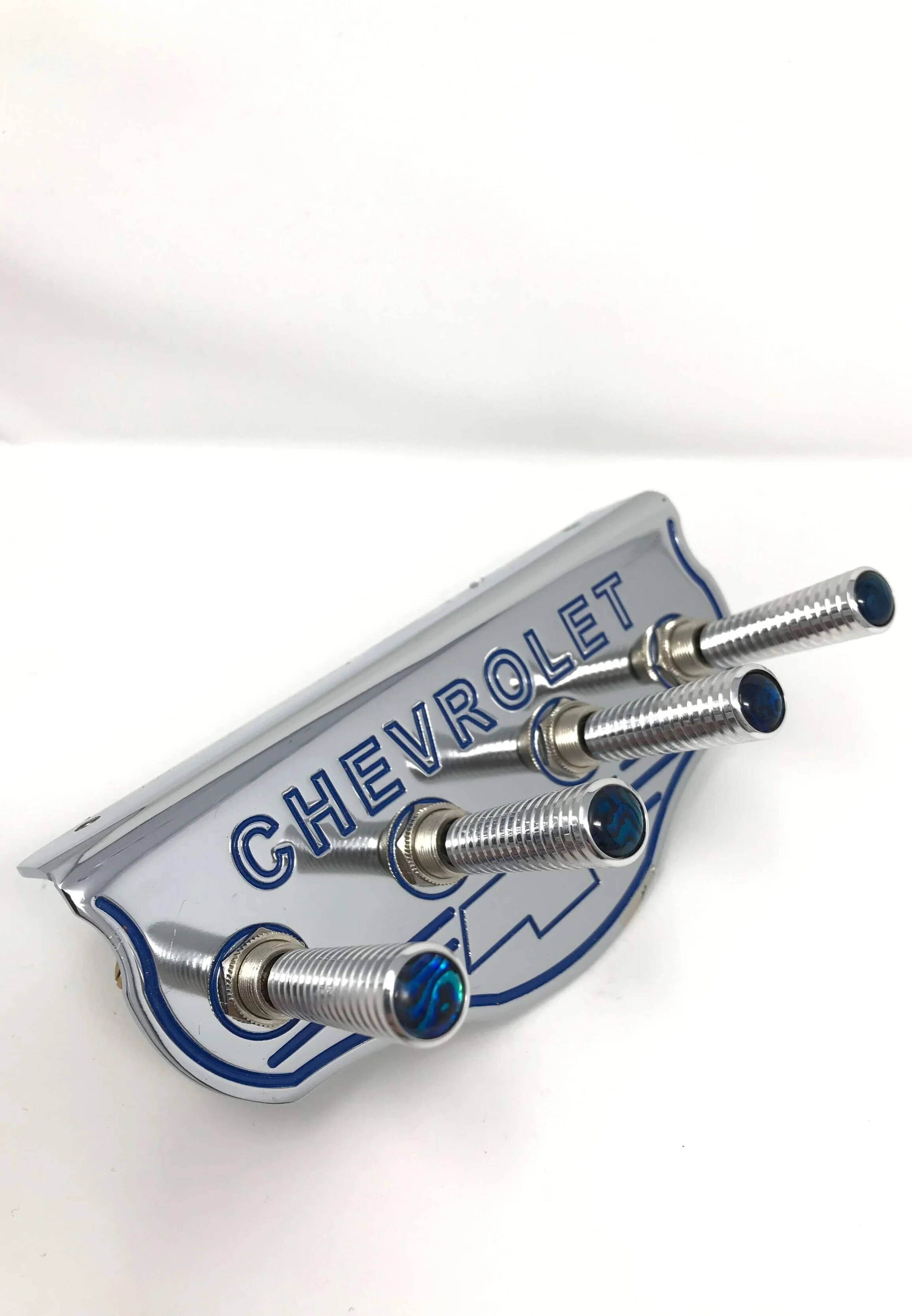 Chevrolet Blue w/ Polished Ribbed Paula Shell Blue Gemstones