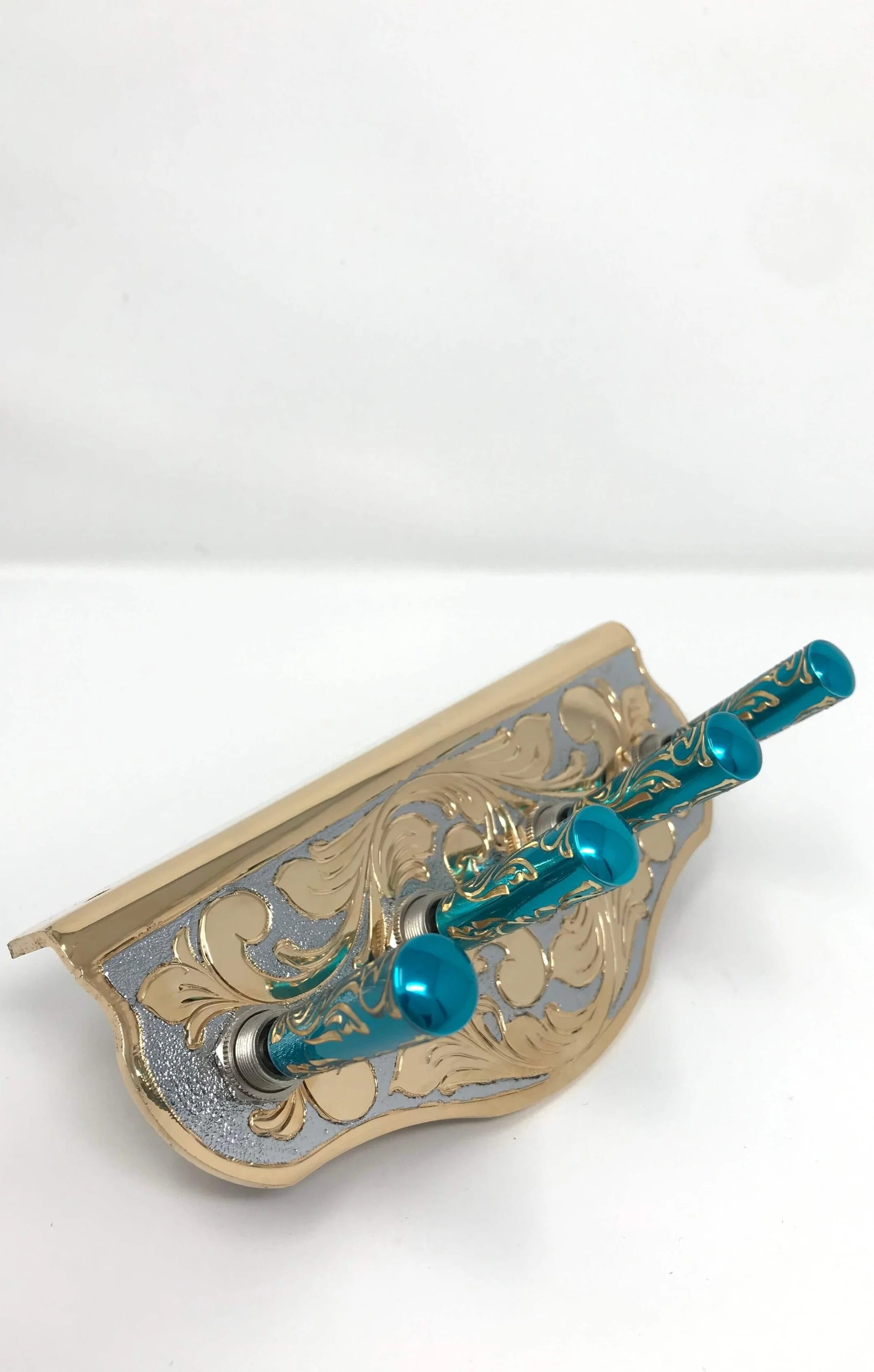 Engraved Two Tone w/ Candy Teal / Gold Engraved