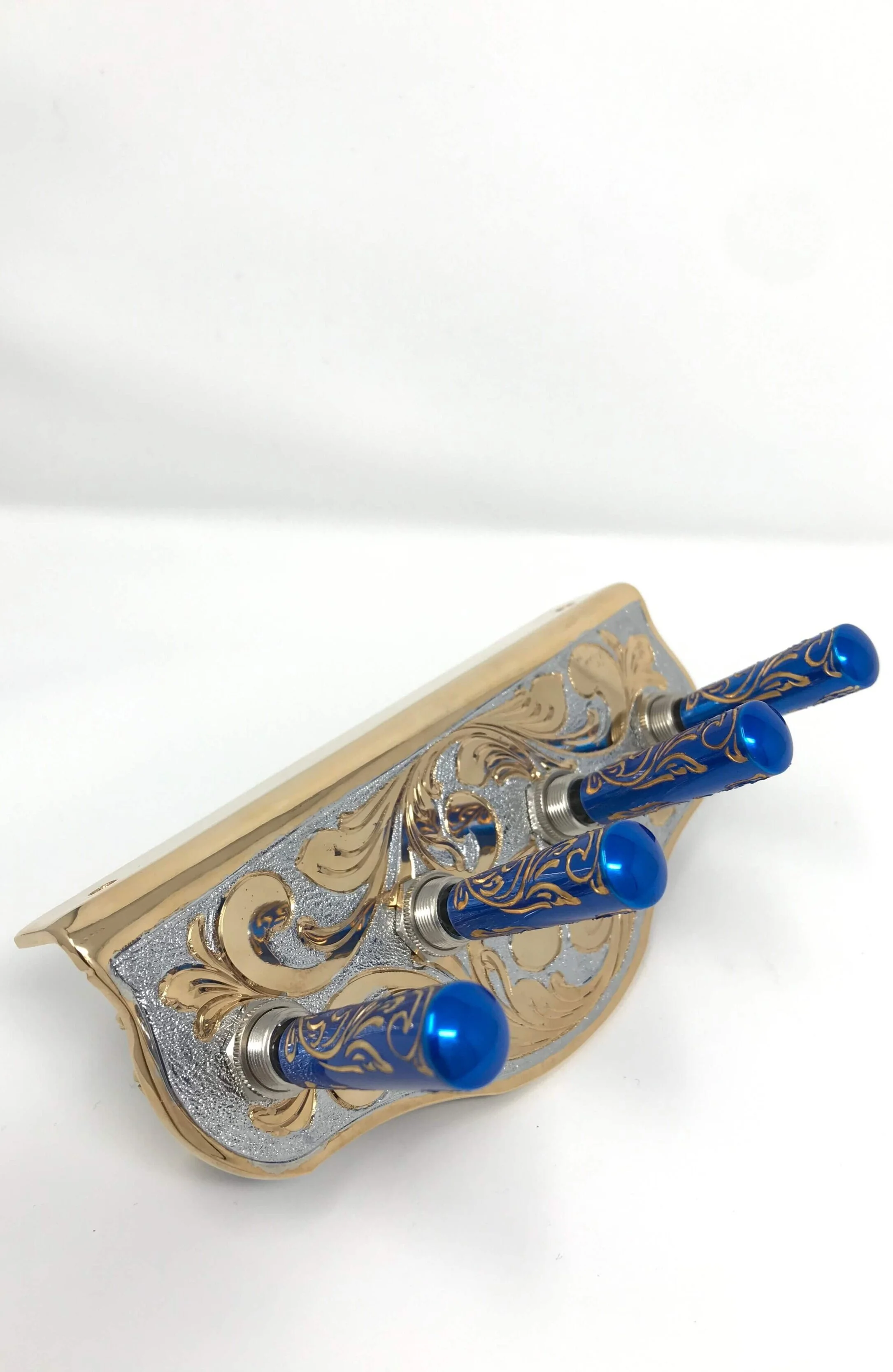 Engraved Two Tone w/ Candy Blue / Gold Engraved