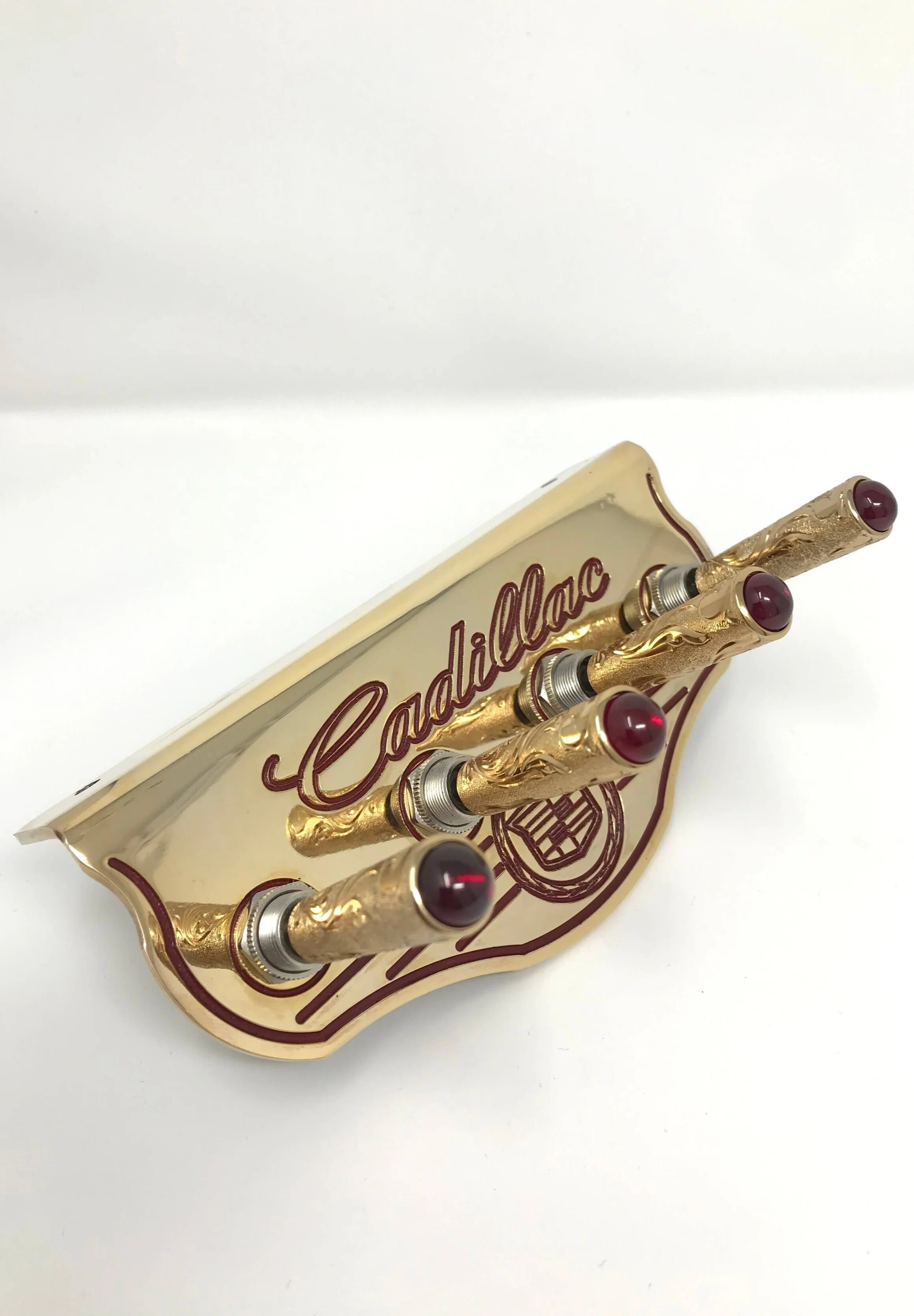 Cadillac Gold / Burgundy W/ Gold Engraved Burgundy Gemstones