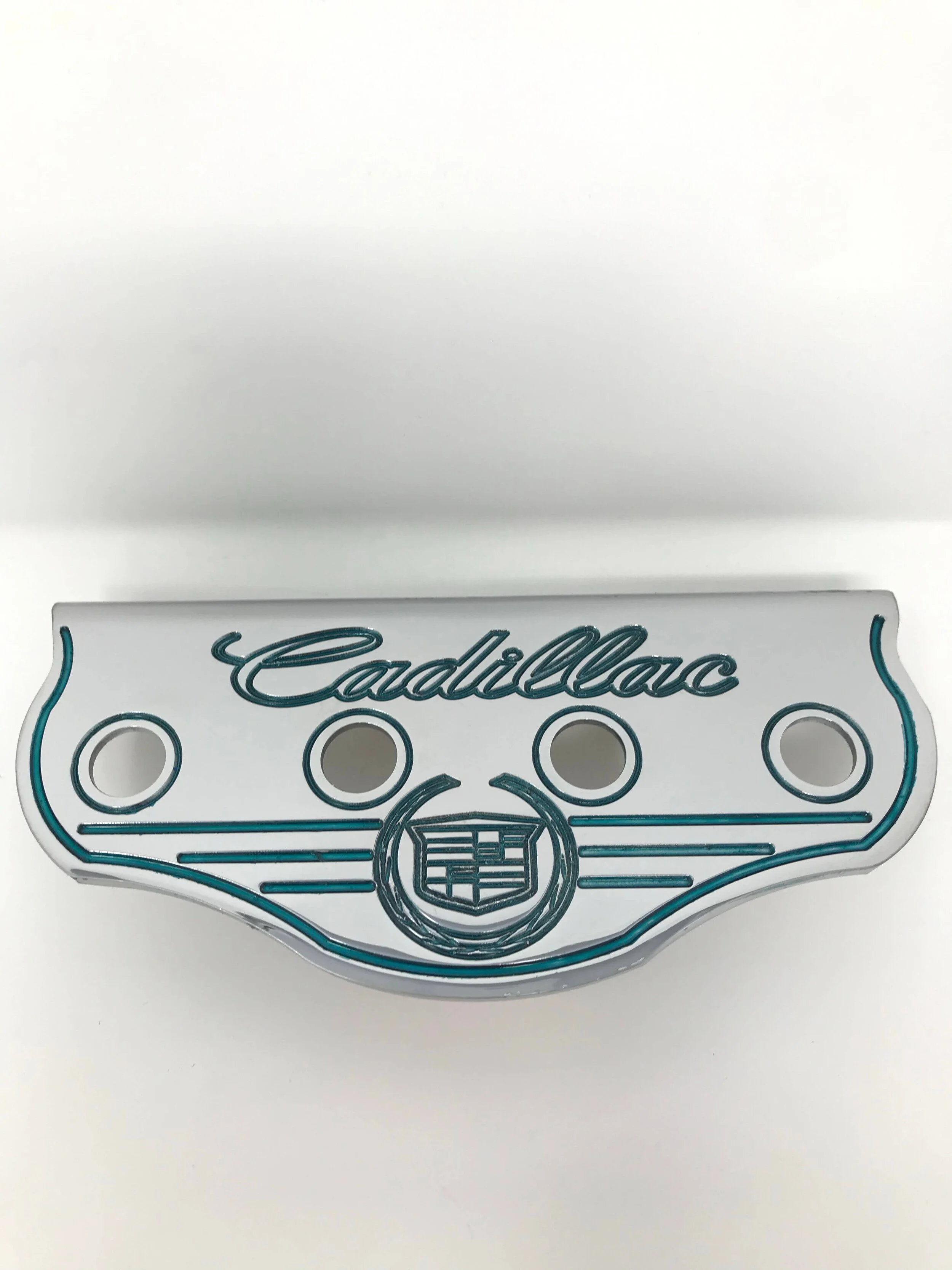 Cadillac Switch Panel Plate Lowrider Hydraulics Air Suspension 4 Hole Chrome Pinstriped Candy Teal.jpeg