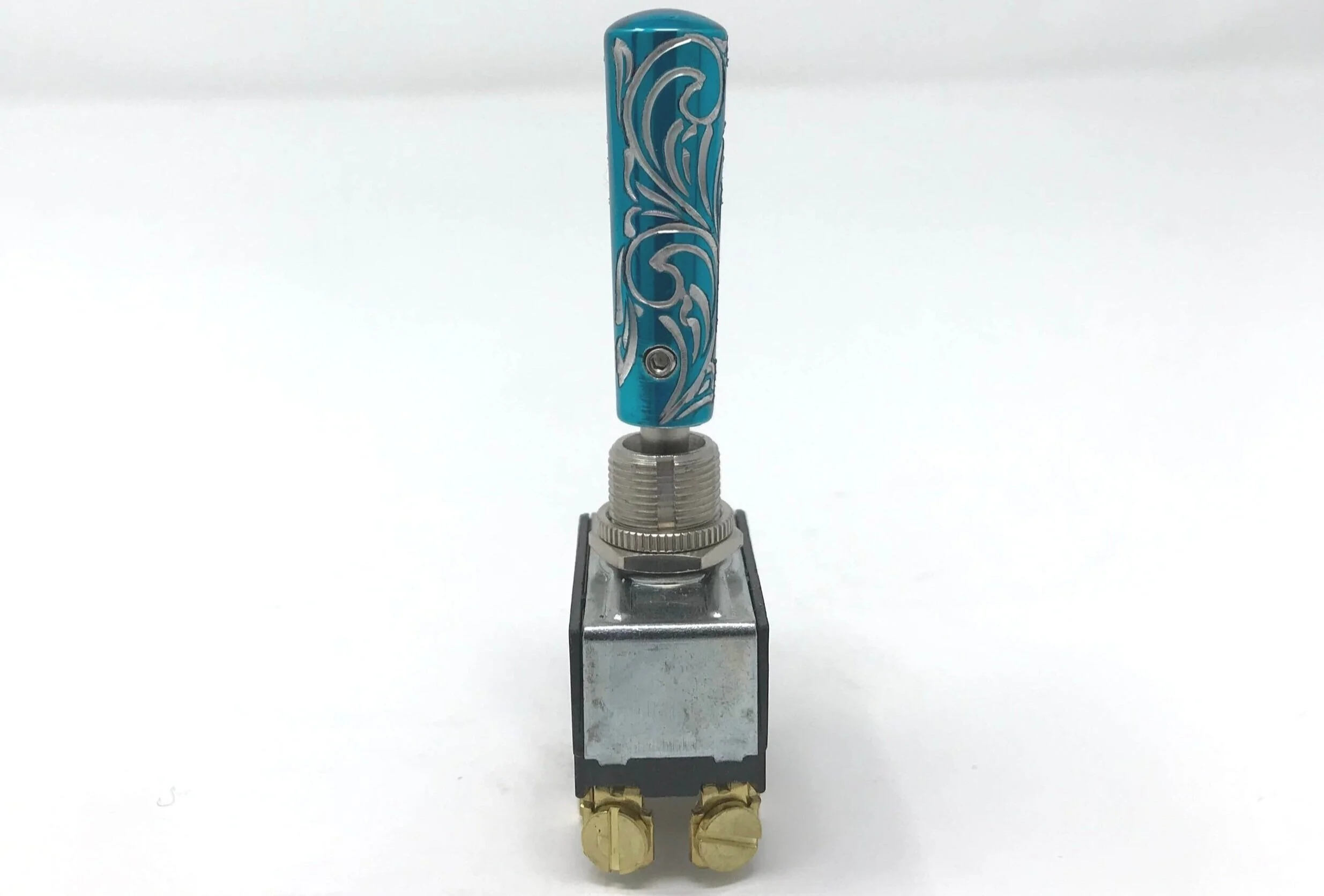 Custom Automotive Engraved Candy Silver Toggle Switch Extension FAMS