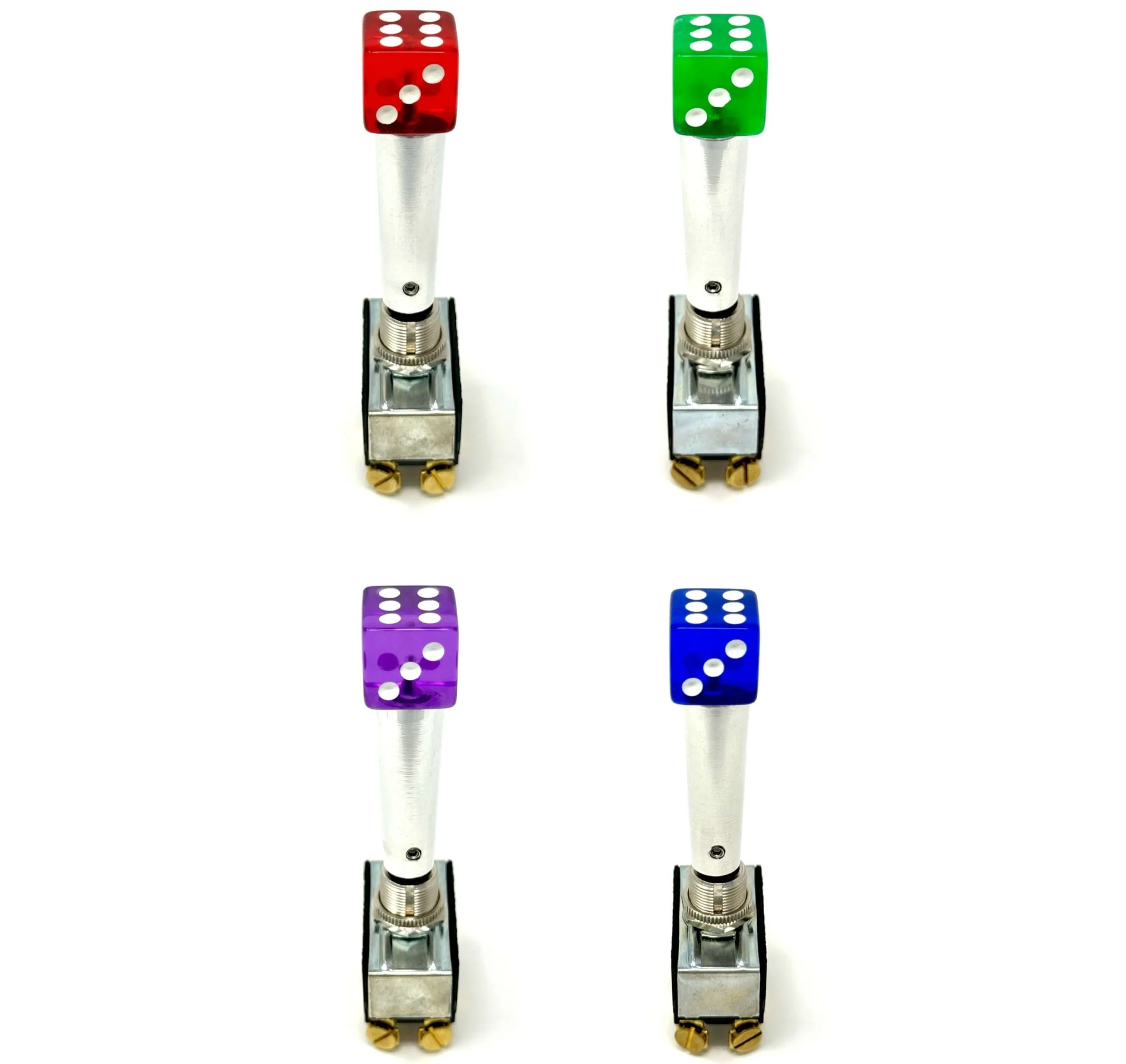 Extended Polished Smooth Toggle Switch Extension with Any Color Dice Tips