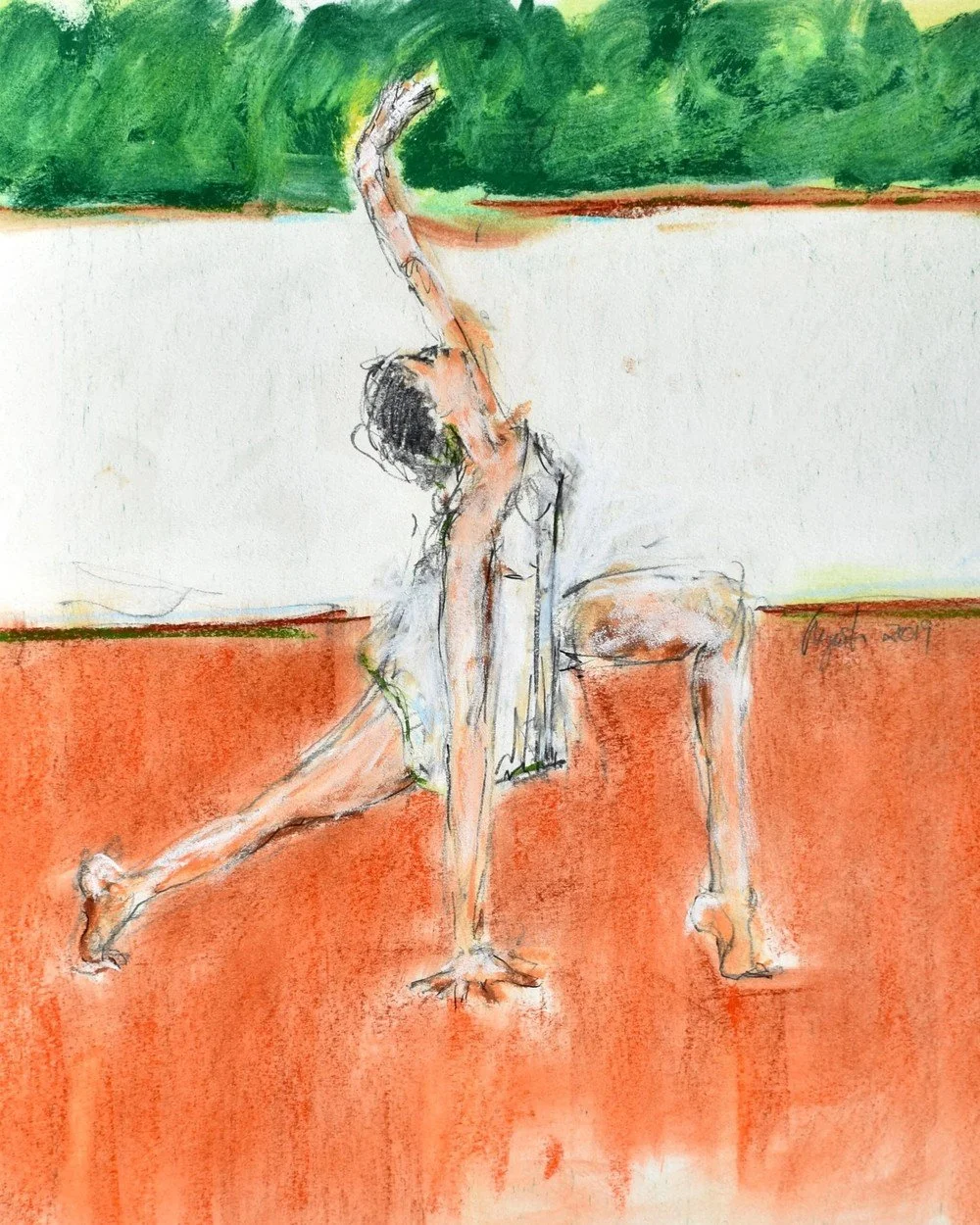 Dancer Stretching by Frank Argento (detail view)
