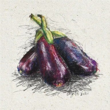 Eggplants by Frank Argento (detail view)