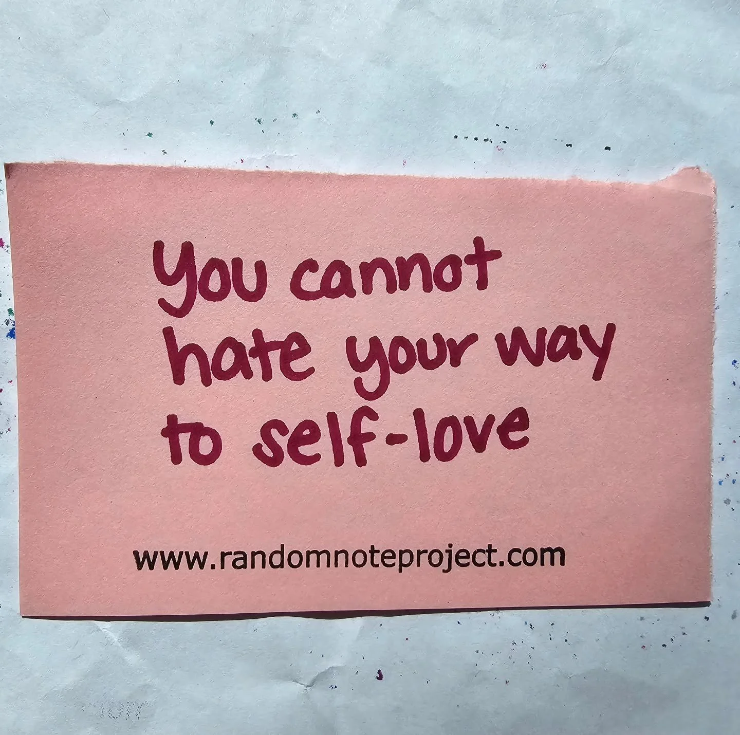💌 Hating yourself is not the path to feeling loved or lovable.

But what if loving yourself feels impossible?

It happens, and you're not alone. Try this:

End every sentence (positive or negative) with the words &quot;right now.&quot; 

&quot;I am 