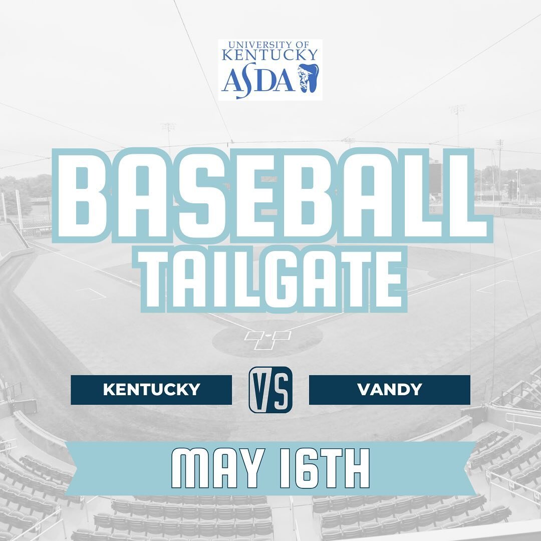 ⚾️ BASEBALL TAILGATE ⚾️

Come join us on Thursday, May 16th for an evening of cheering on the Cats at Kentucky Proud Park 😼 

➡️ Baseball games are FREE for all UK students 
➡️ Must bring your student ID to get into the game 
➡️ The game starts at 6