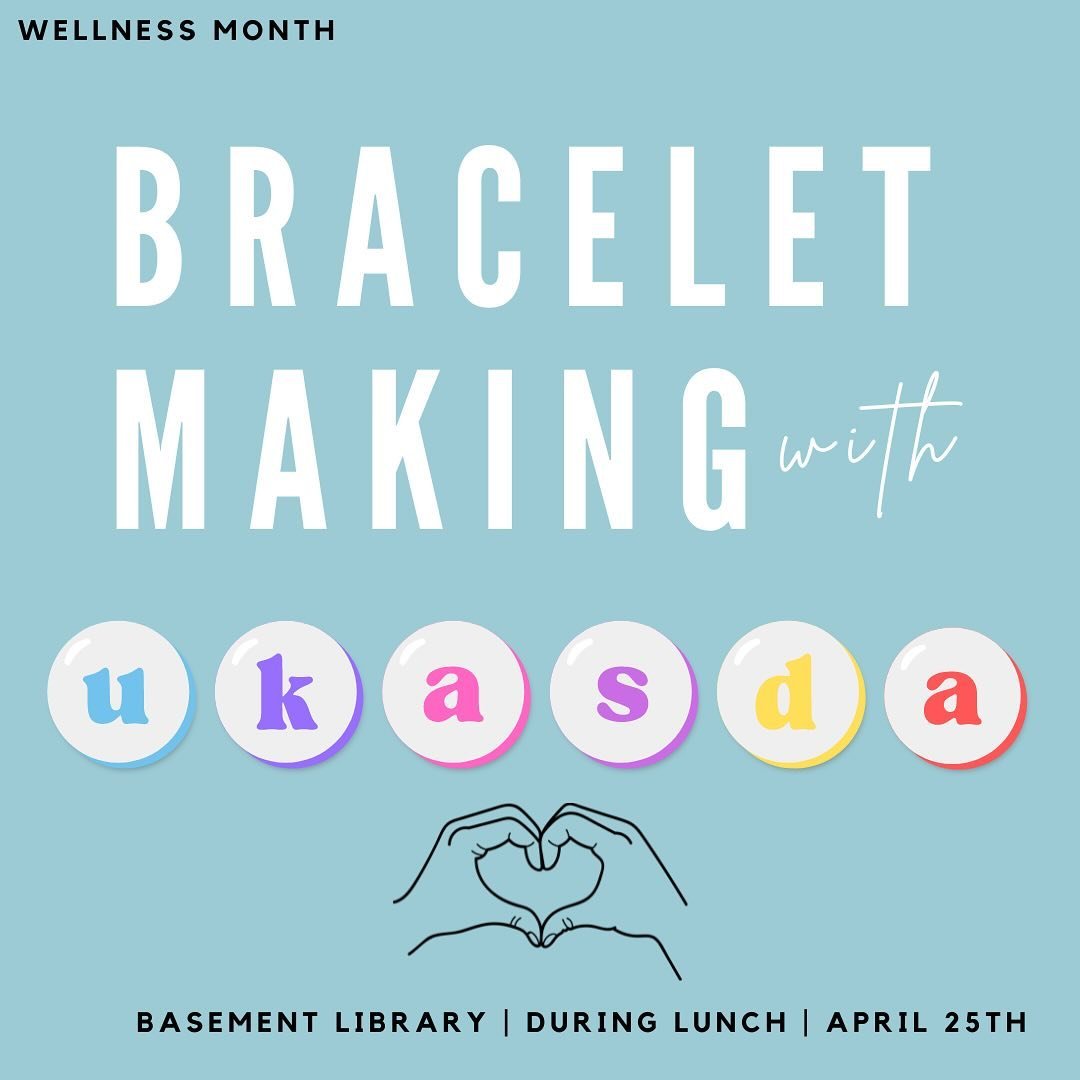 🫶 FRIENDSHIP BRACELETS 🫶 

Come hang out with us tomorrow for one of our last wellness events of the month!