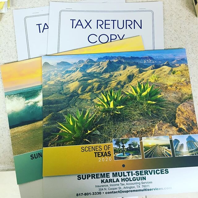 Only a few calendars left! Don&rsquo;t wait, come get your taxes done today! No appointment necessary, open until 9pm. 817-801-3330