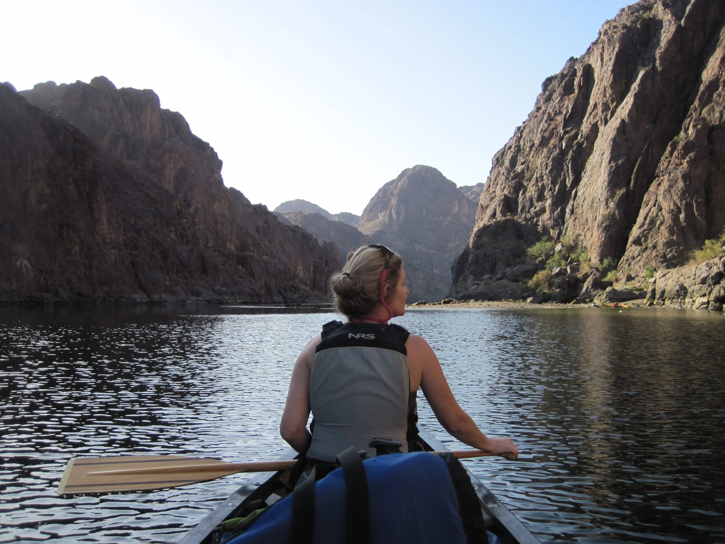 canoeing down through the black canyon on the colorado river in nevada