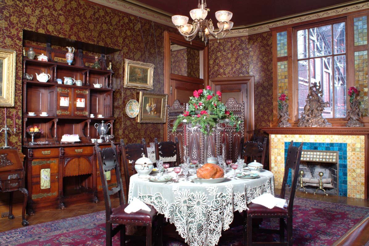 Mark Twain's Residence featuring decorations and wallpaper designed by Wheeler