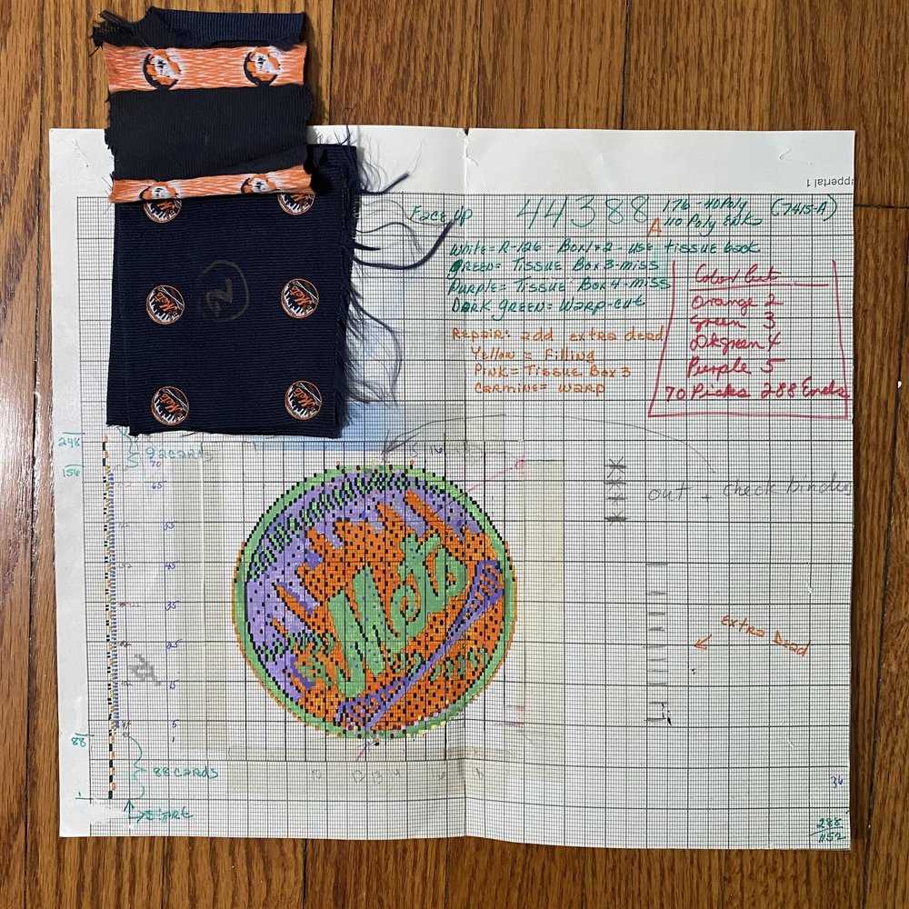 Mets tie design on graph paper. Courtesy of Peter Kuklinski