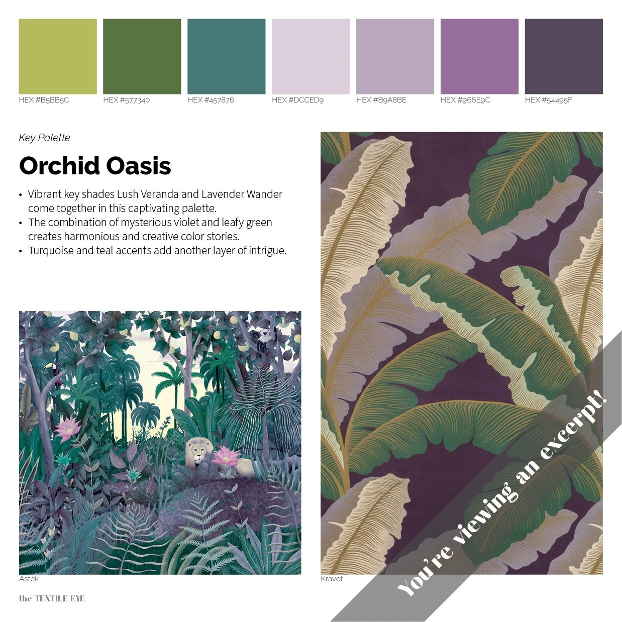 Orchid Oasis, a key palette from our Fall 2024 Color Guide