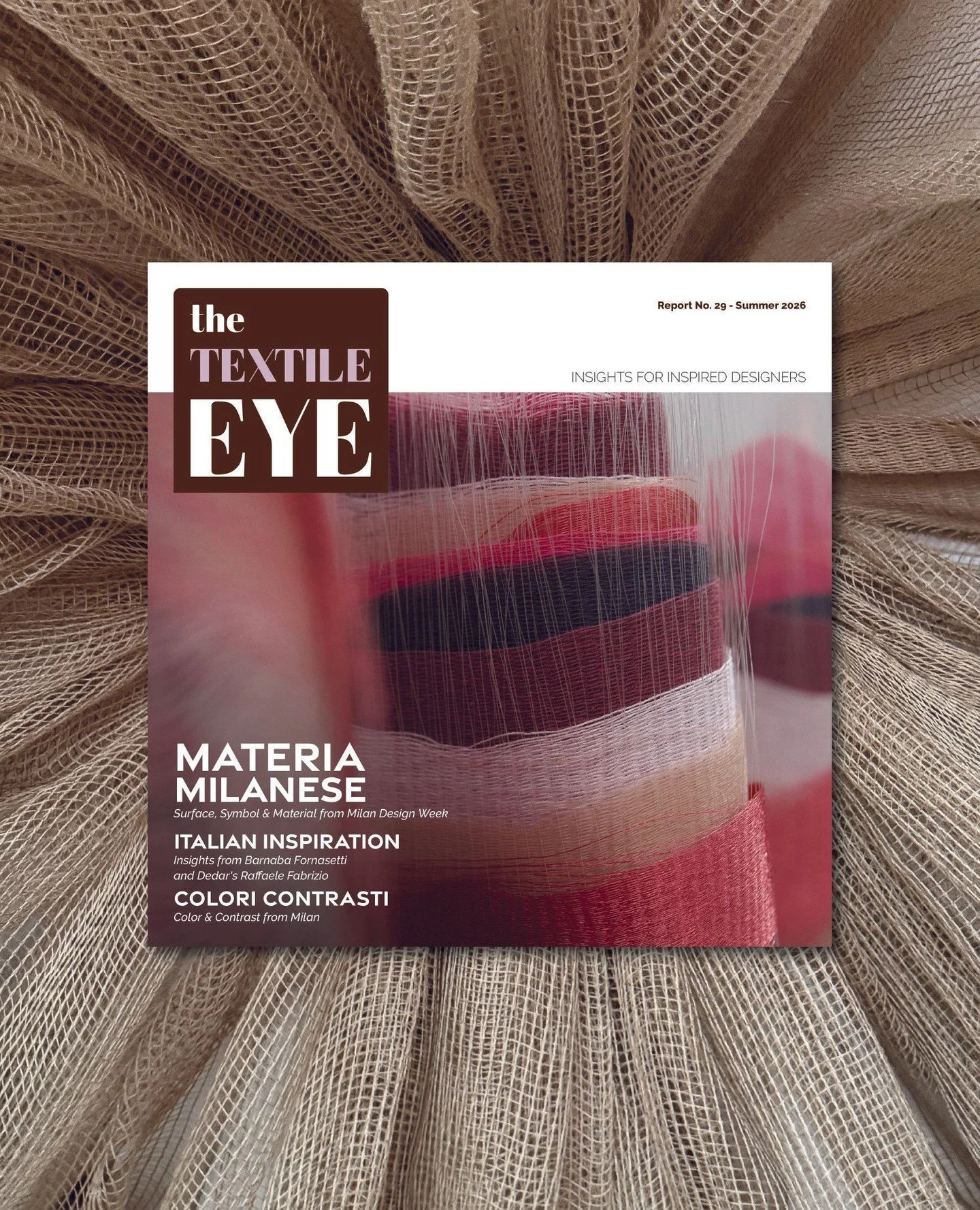 New report out now ✨⁠
The Textile Eye &ndash; Report 27: Materia Milanese⁠
An insider&rsquo;s guide to the ideas, materials, and visual language shaping Milan Design Week 2026.⁠
This report explores the layered aesthetics emerging across Salone del M
