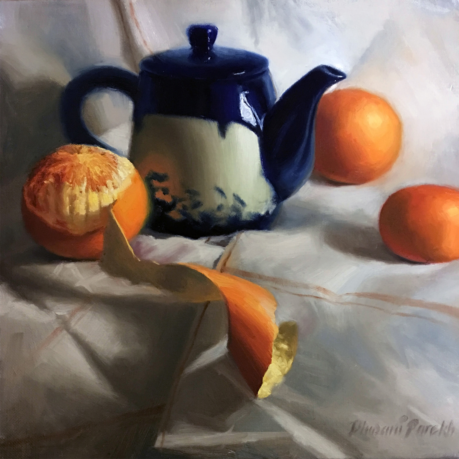  Between Oranges  12 x 12  Oil on Canvas 