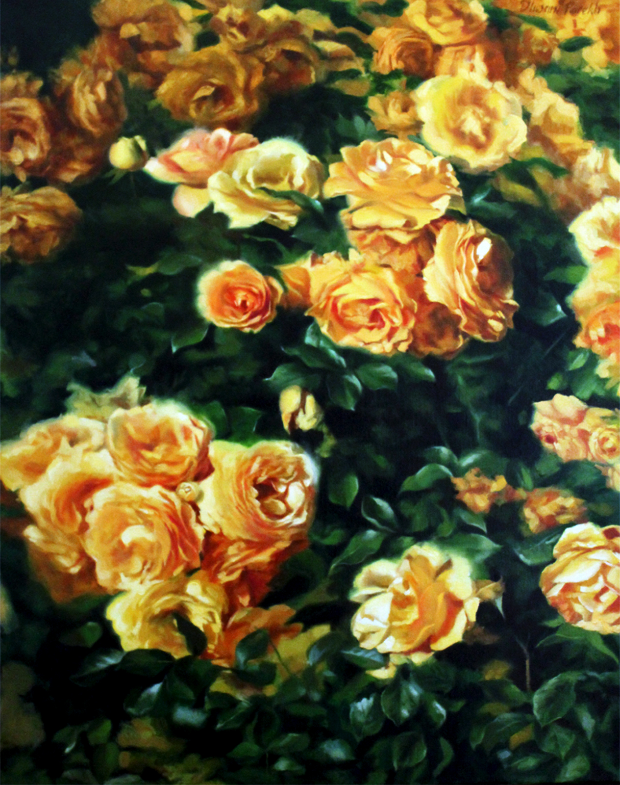  Yellow Roses  22 x 28  Oil on Canvas 