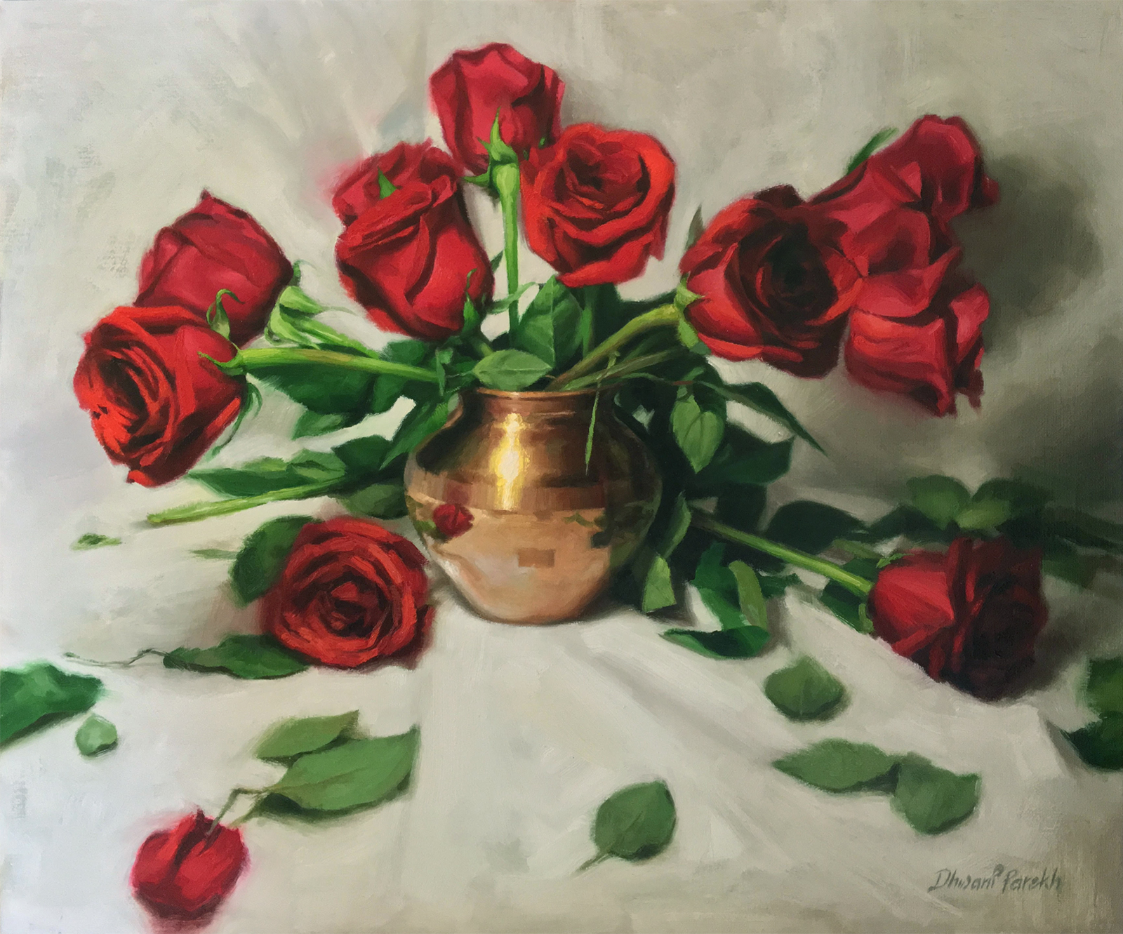  Red Roses  24 x 20  Oil on Canvas 