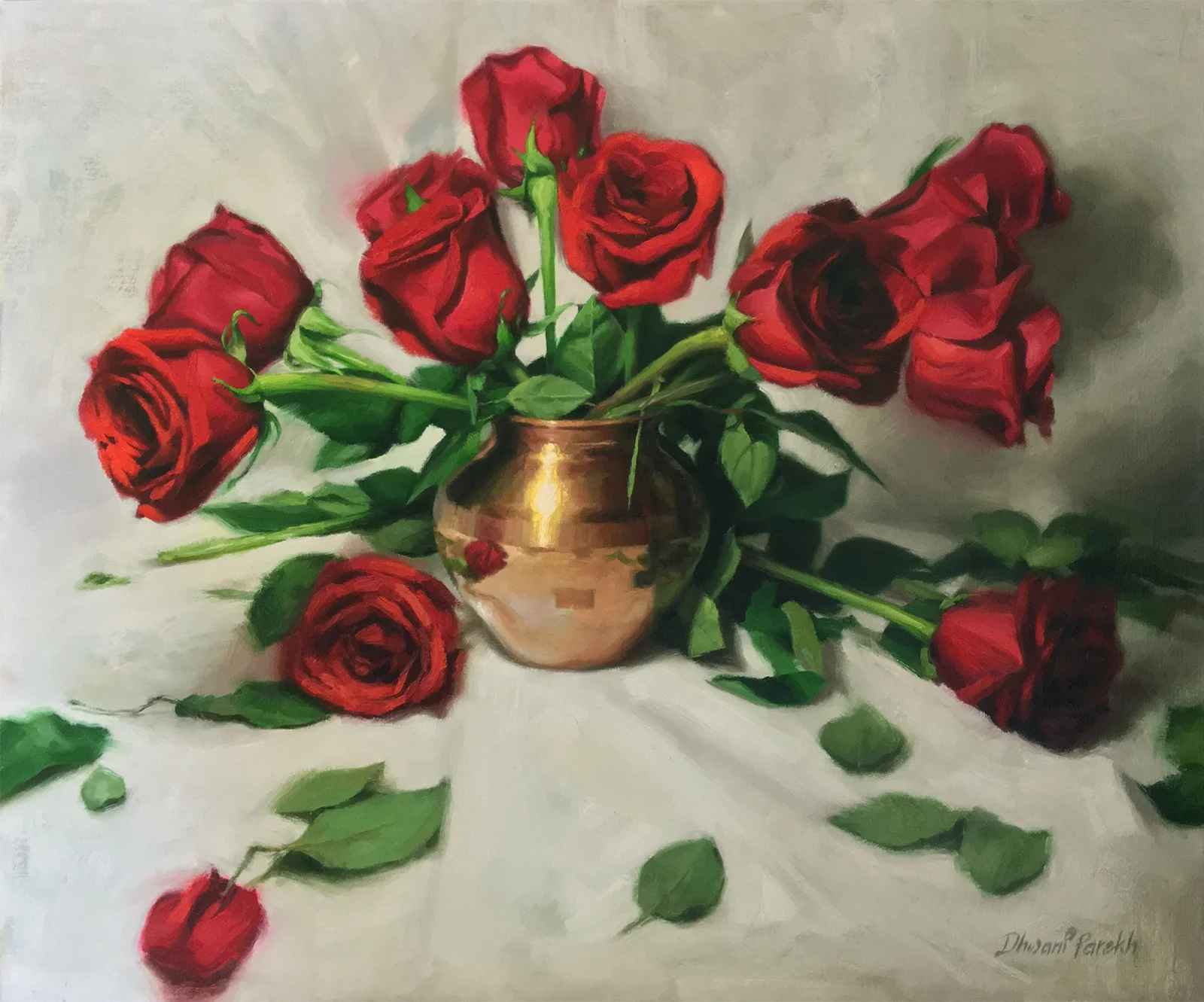Red Roses 24 x 20 Oil on Canvas
