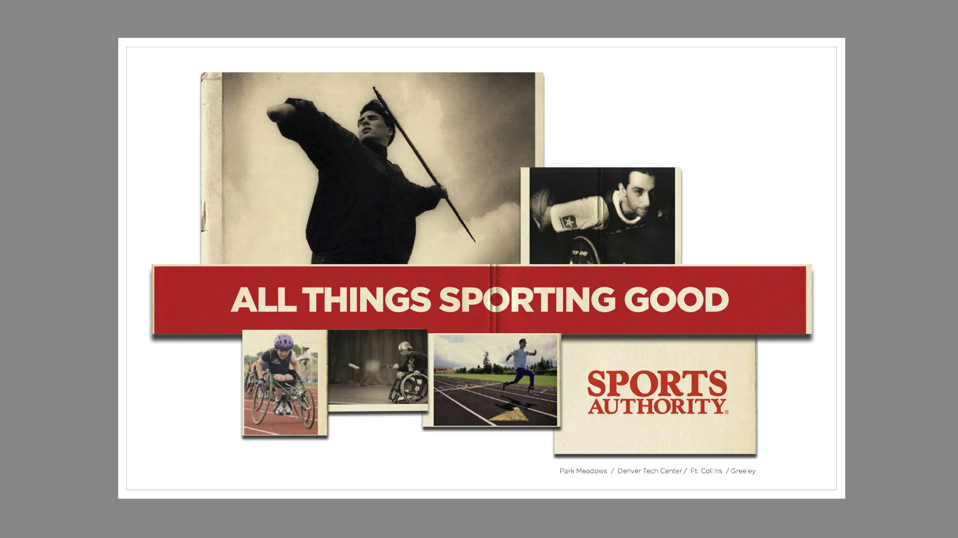 Sports Authority concept development and art direction by Lonnie Weis and Jeff Odiorne.