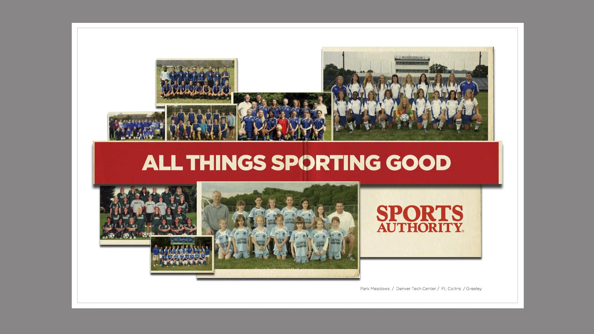 Sports Authority concept development and art direction by Lonnie Weis and Jeff Odiorne.