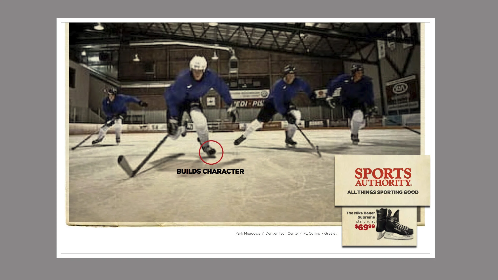 Sports Authority concept development and art direction by Lonnie Weis and Jeff Odiorne.