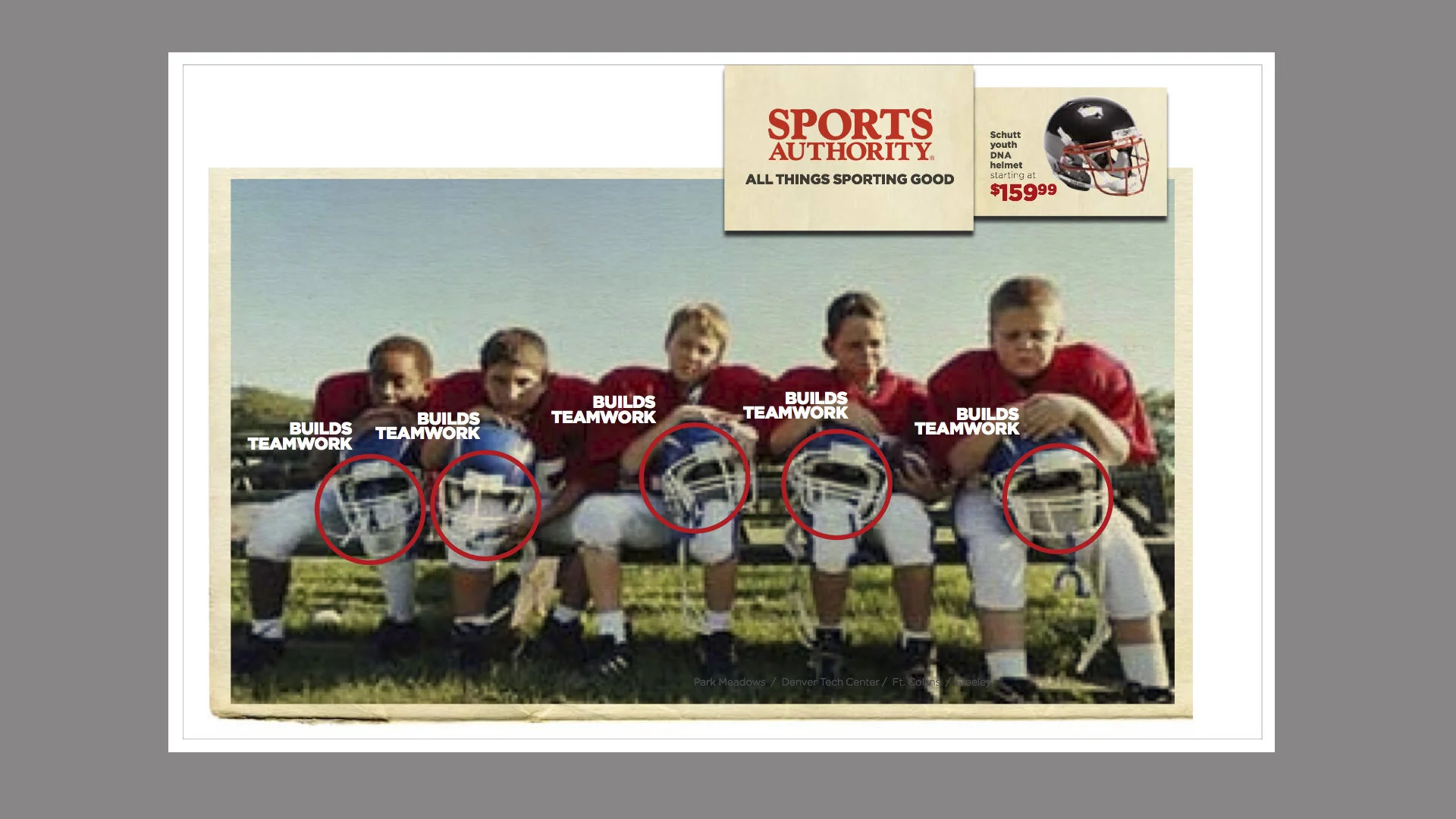 Sports Authority concept development and art direction by Lonnie Weis and Jeff Odiorne.