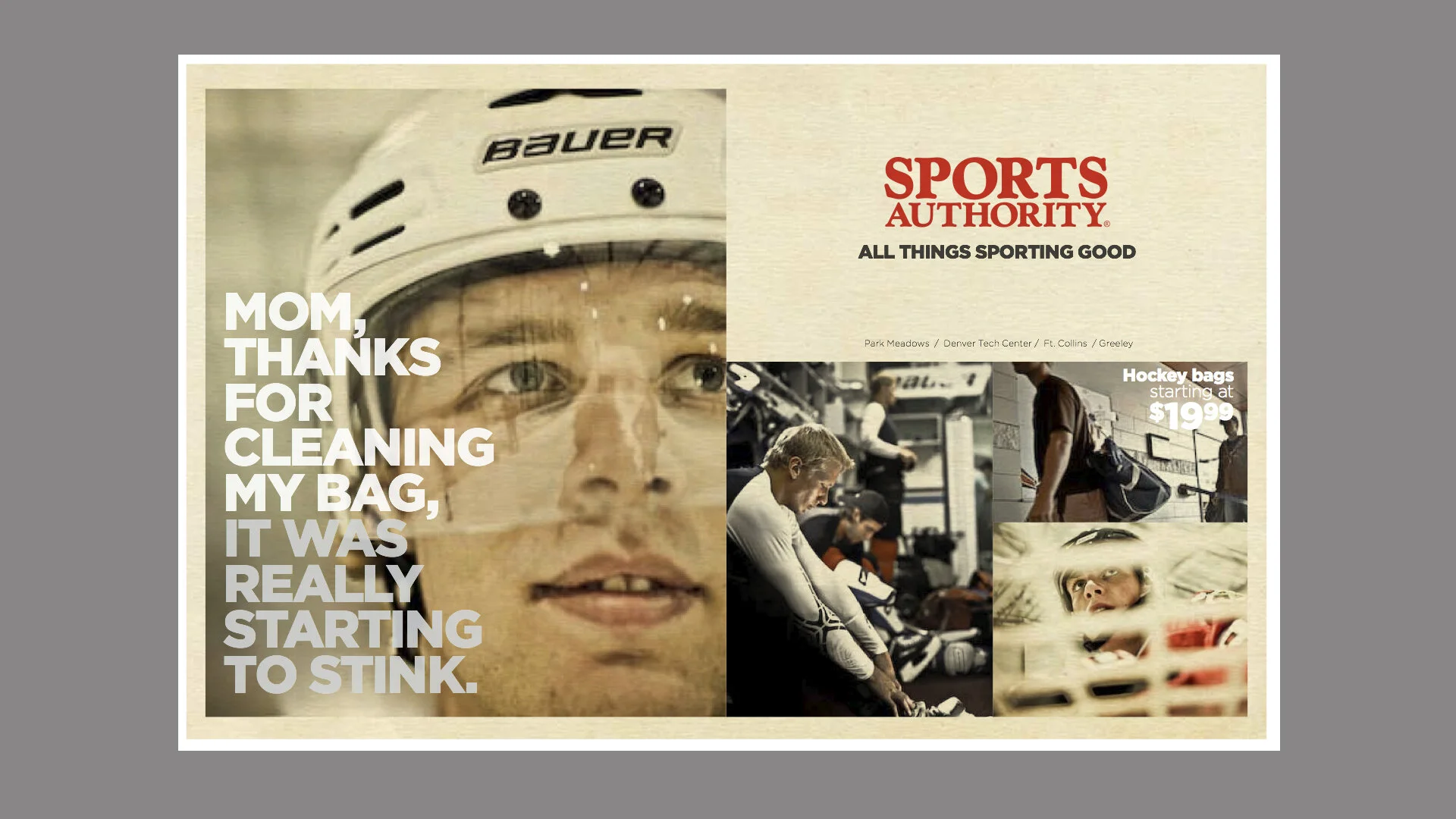 Sports Authority concept development and art direction by Lonnie Weis and Jeff Odiorne.