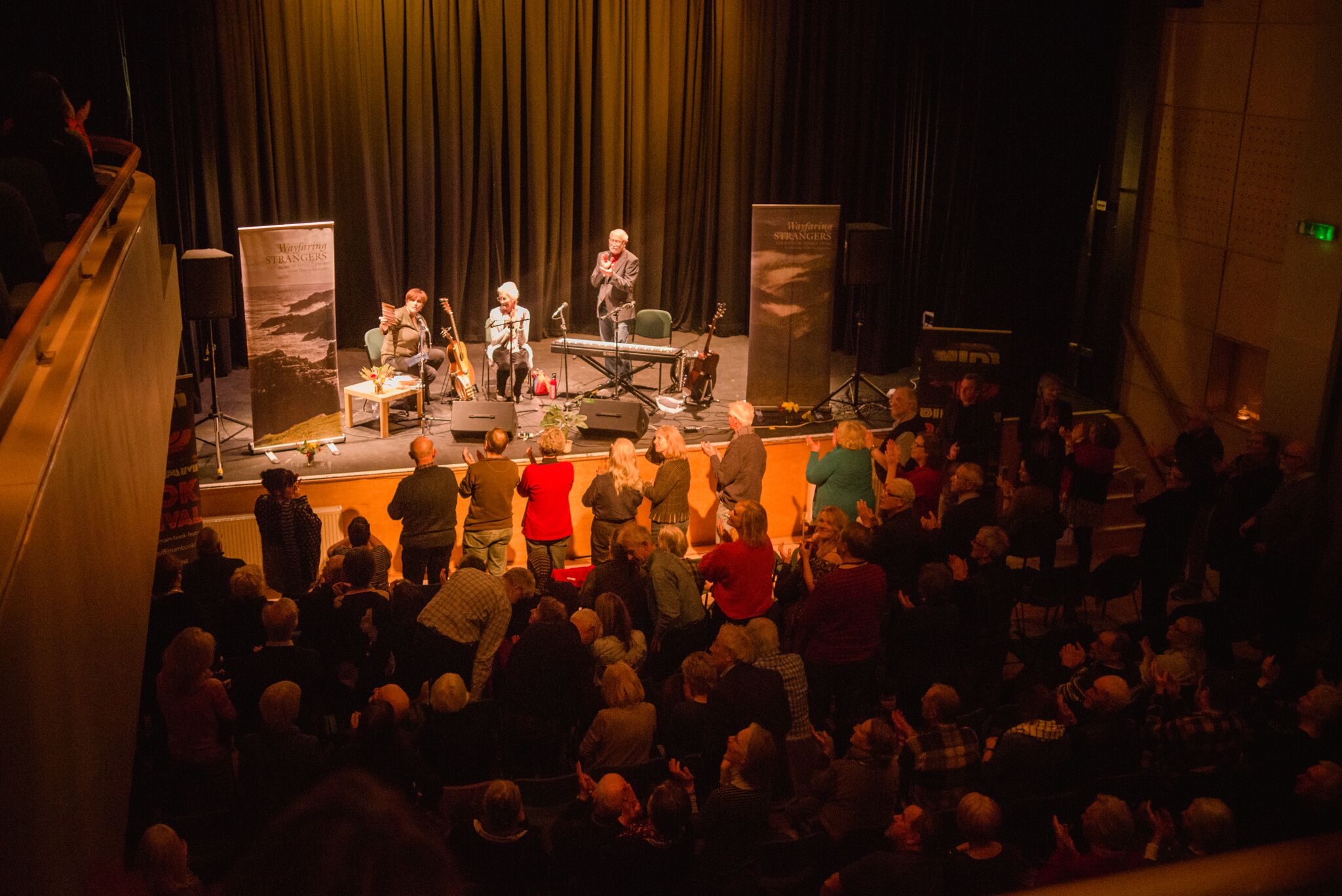 With Peggy Seeger and Alan Reid at the Birnam Book Festival. Photo by Alice Hadden.
