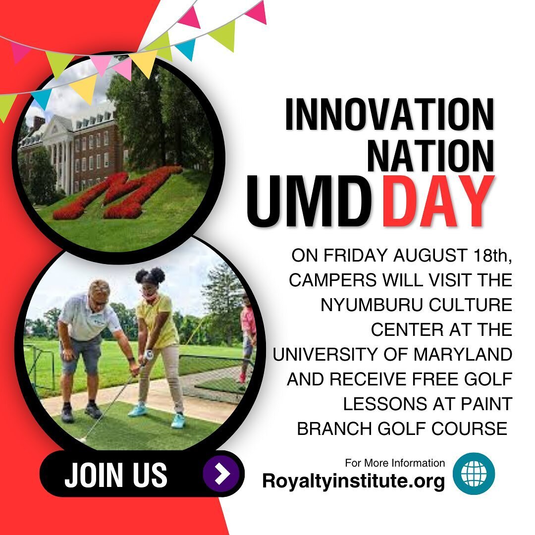 Big Week Planned for the Campers,

A visit to the @nyumburu at the @univofmaryland and free golf lessons by @firstteedc 

#camproyal