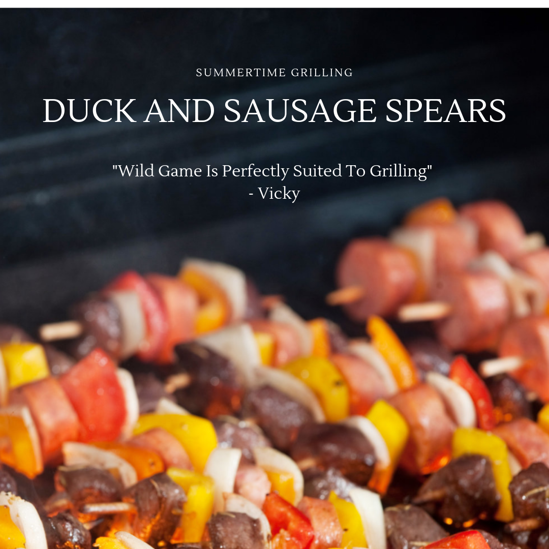 Duck and Sausage Spears