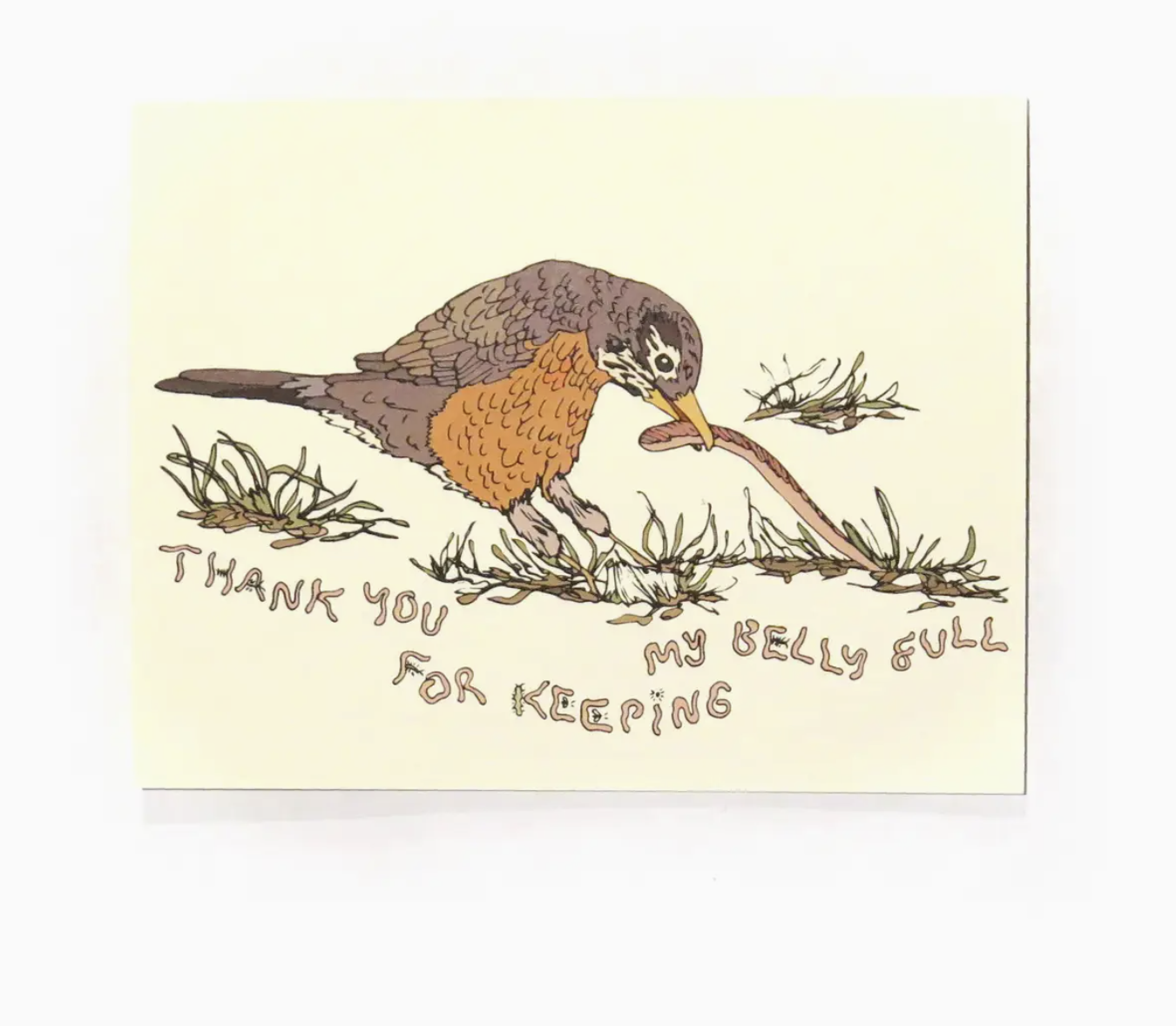 Mother's Day Robin Catching Worms Card