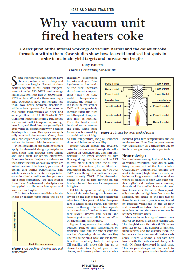 Why Vacuum Unit Fired Heaters Coke