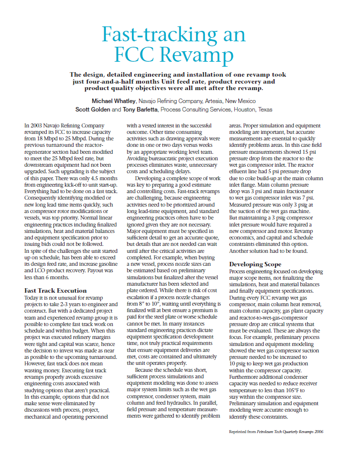 Fast-tracking an FCC Revamp