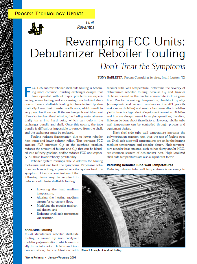 Revamping FCC Units: Debutanizer Reboiler Fouling