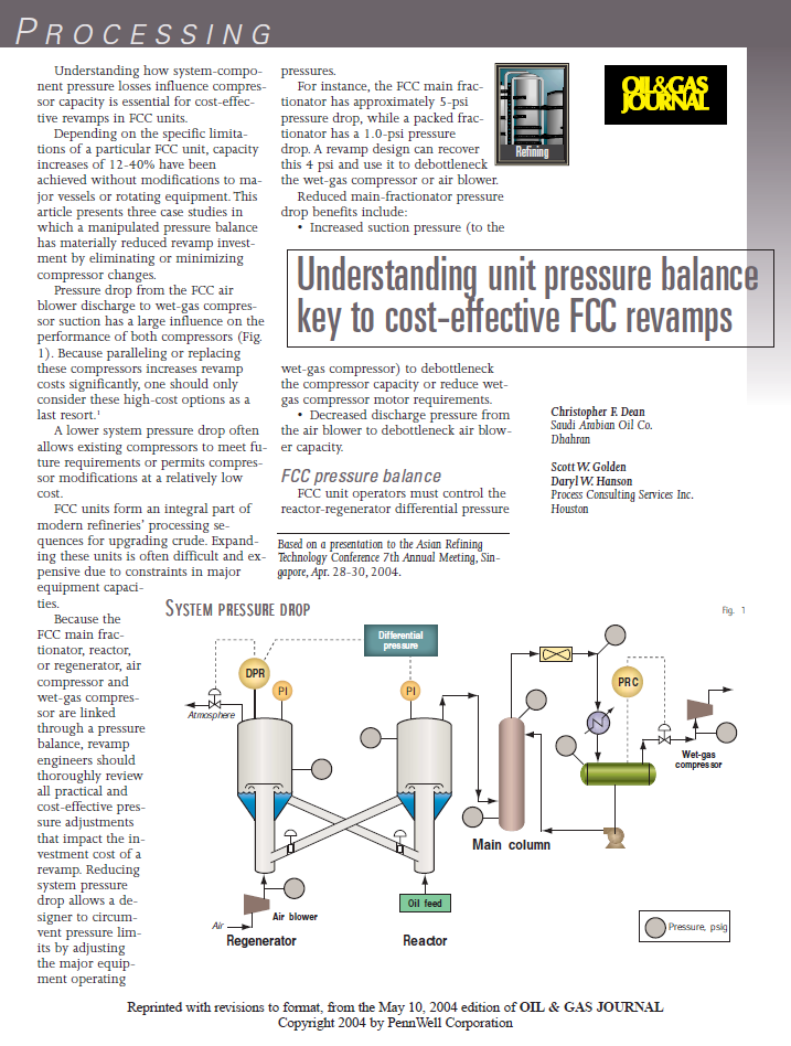Understanding Unit Pressure Balance Key to Cost-effective FCC Revamps
