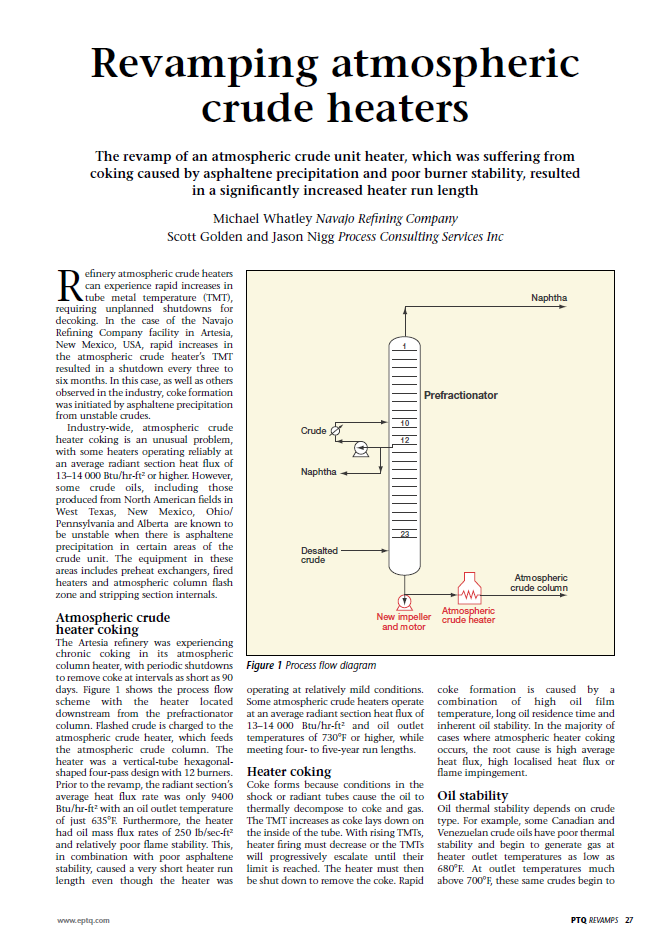 Revamping Atmospheric Crude Heaters