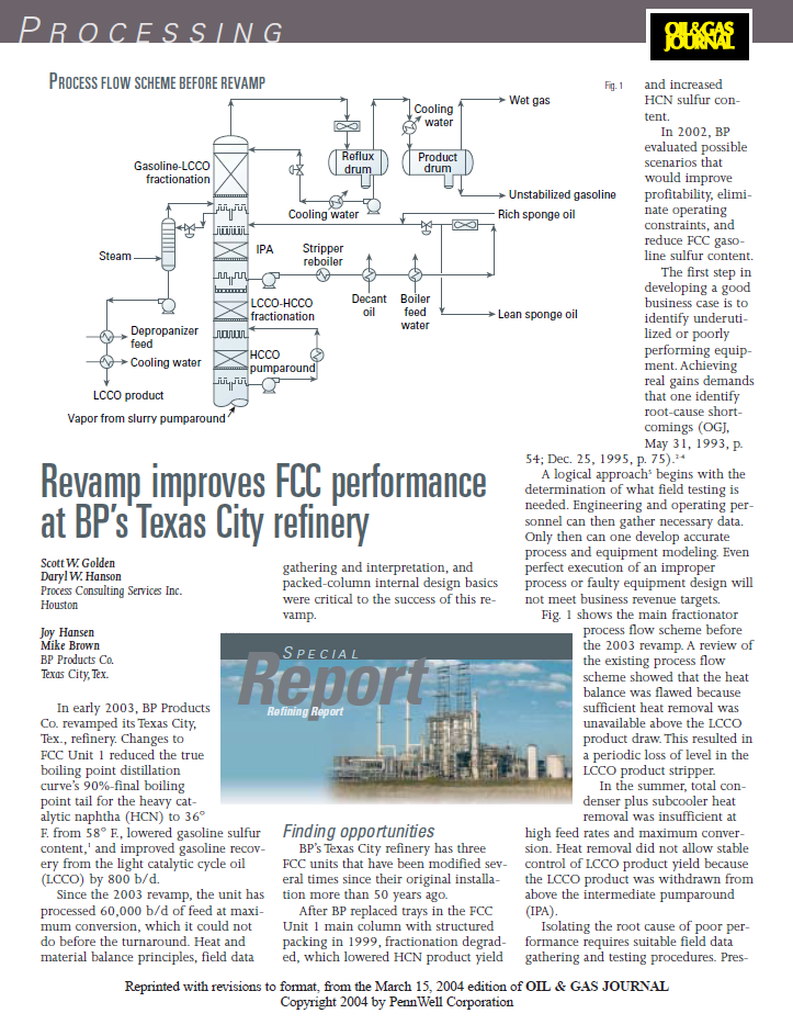 Revamp Improves FCC Performance at BP's Texas City Refinery