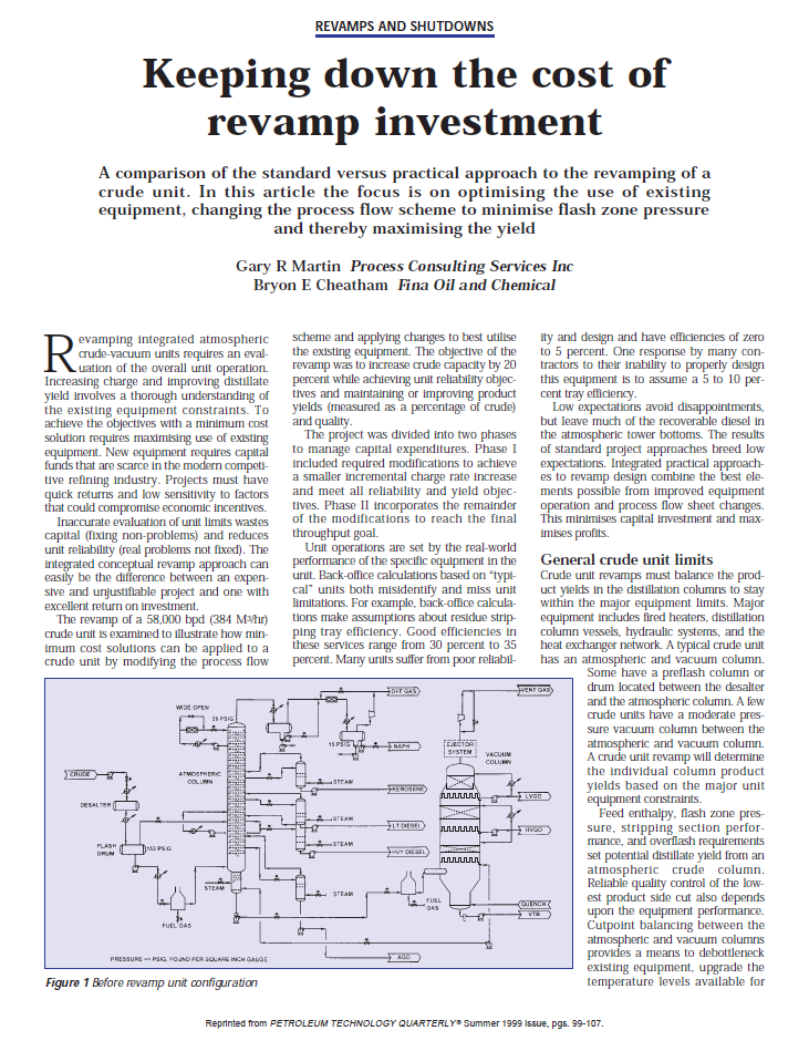 Keeping Down the Cost of Revamp Investment