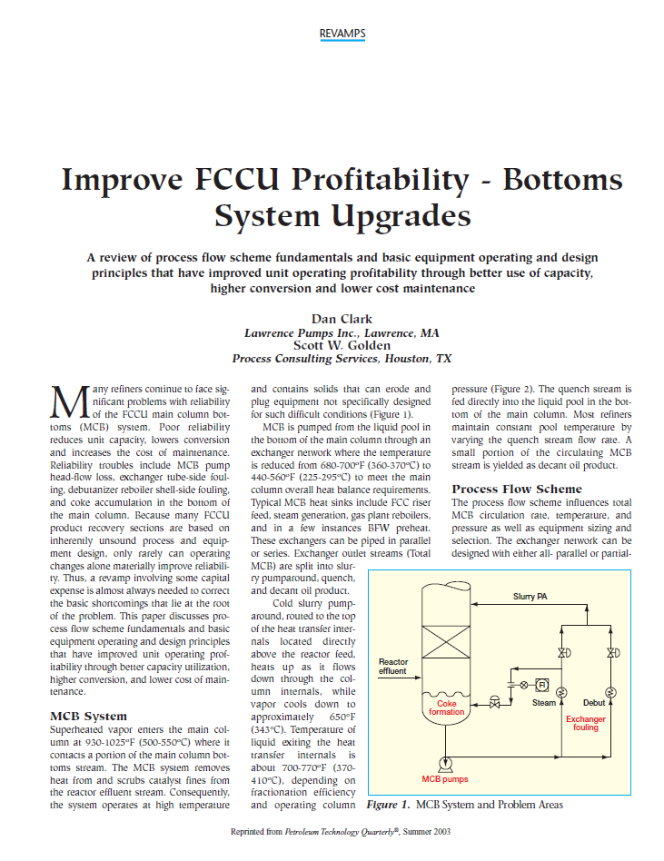 Improve FCCU Profitability- Bottoms System Upgrades