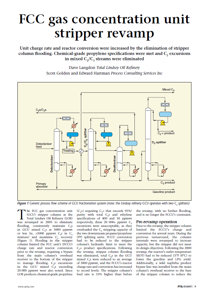 FCC Gas Concentration Unit Stripper Revamp