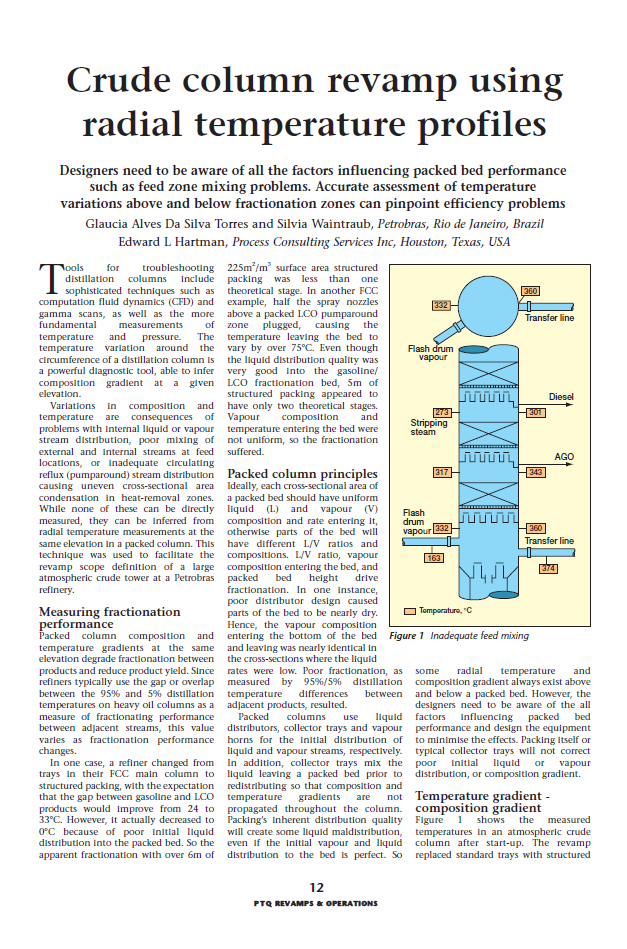 Crude Column Revamp Using Radial Temperature Profiles